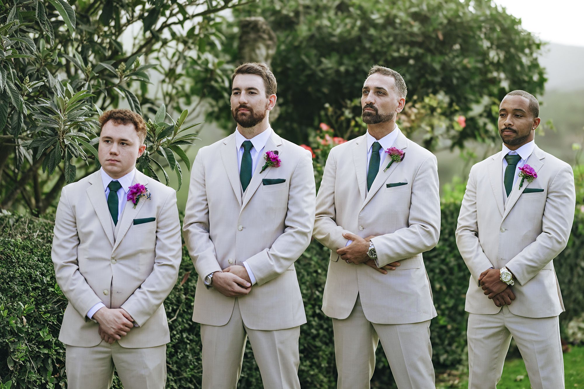 groomsmen witnessing during the ceremony