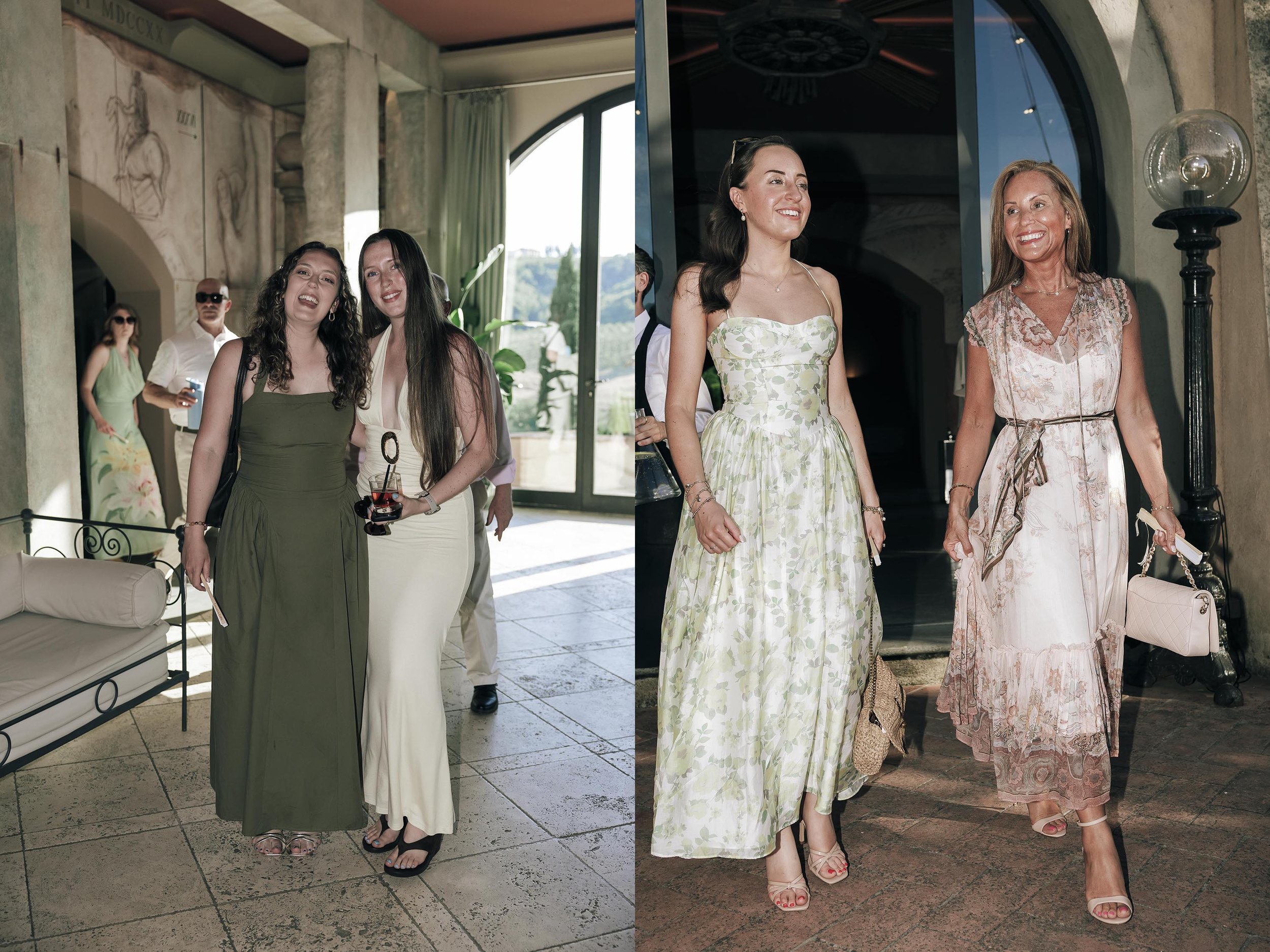 Guests arriving at the dinner tables