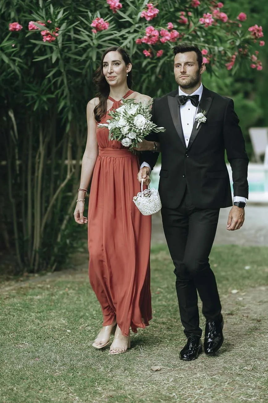 bridal party walking to the ceremony