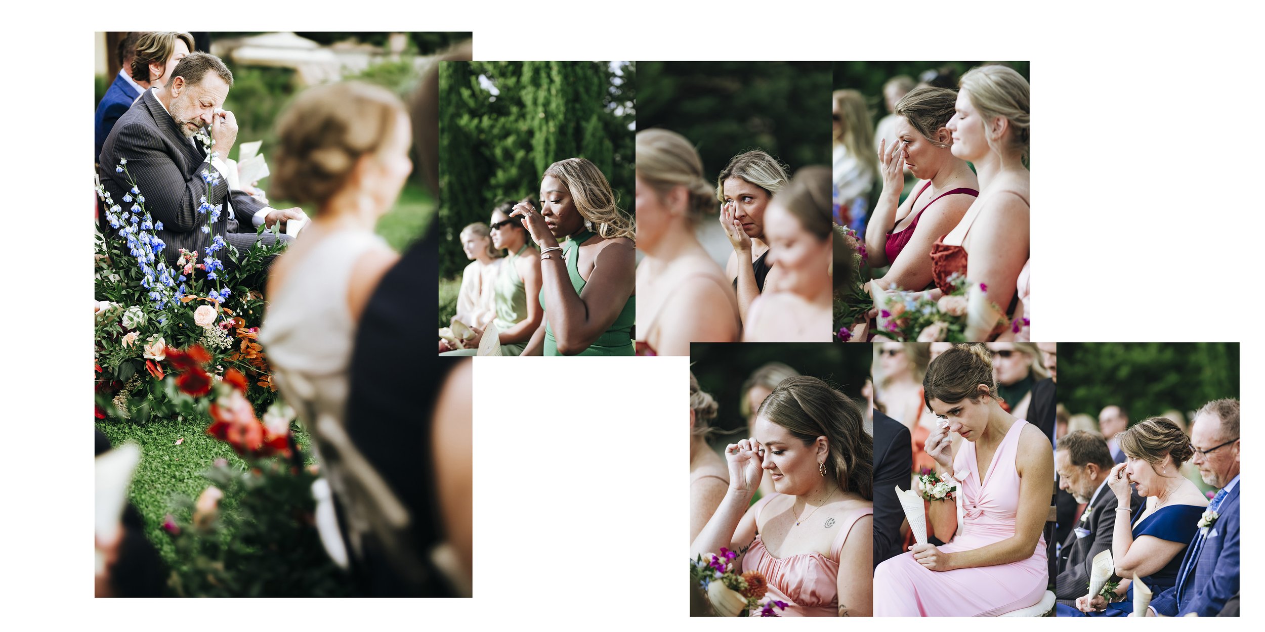 Wedding at Terre di Nano, wedding in Siena, photos by Rellini Art Studio best wedding photographers in Siena.
Guests and families in tears during the ceremony