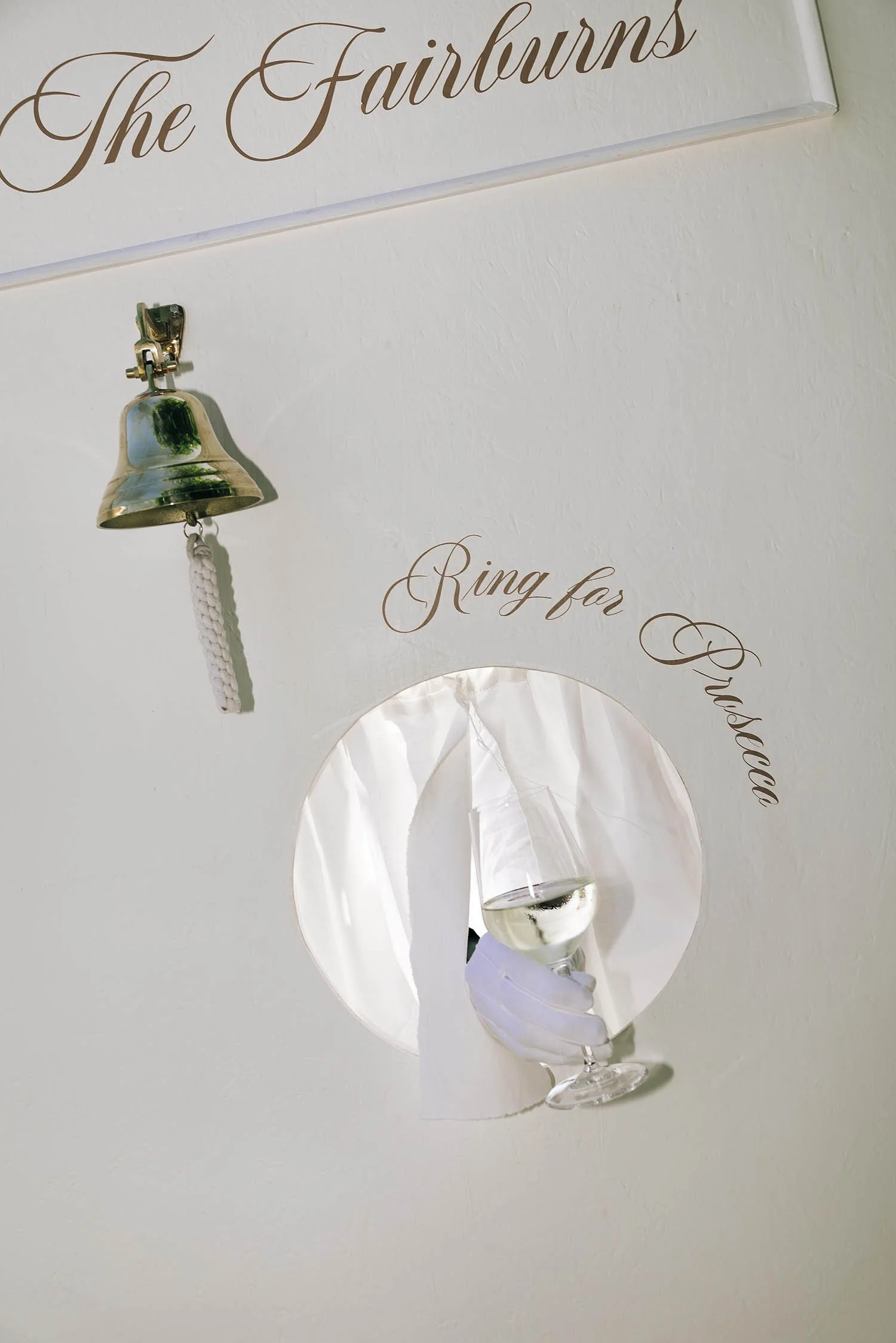 Ring the bell to get a cocktail at the reception