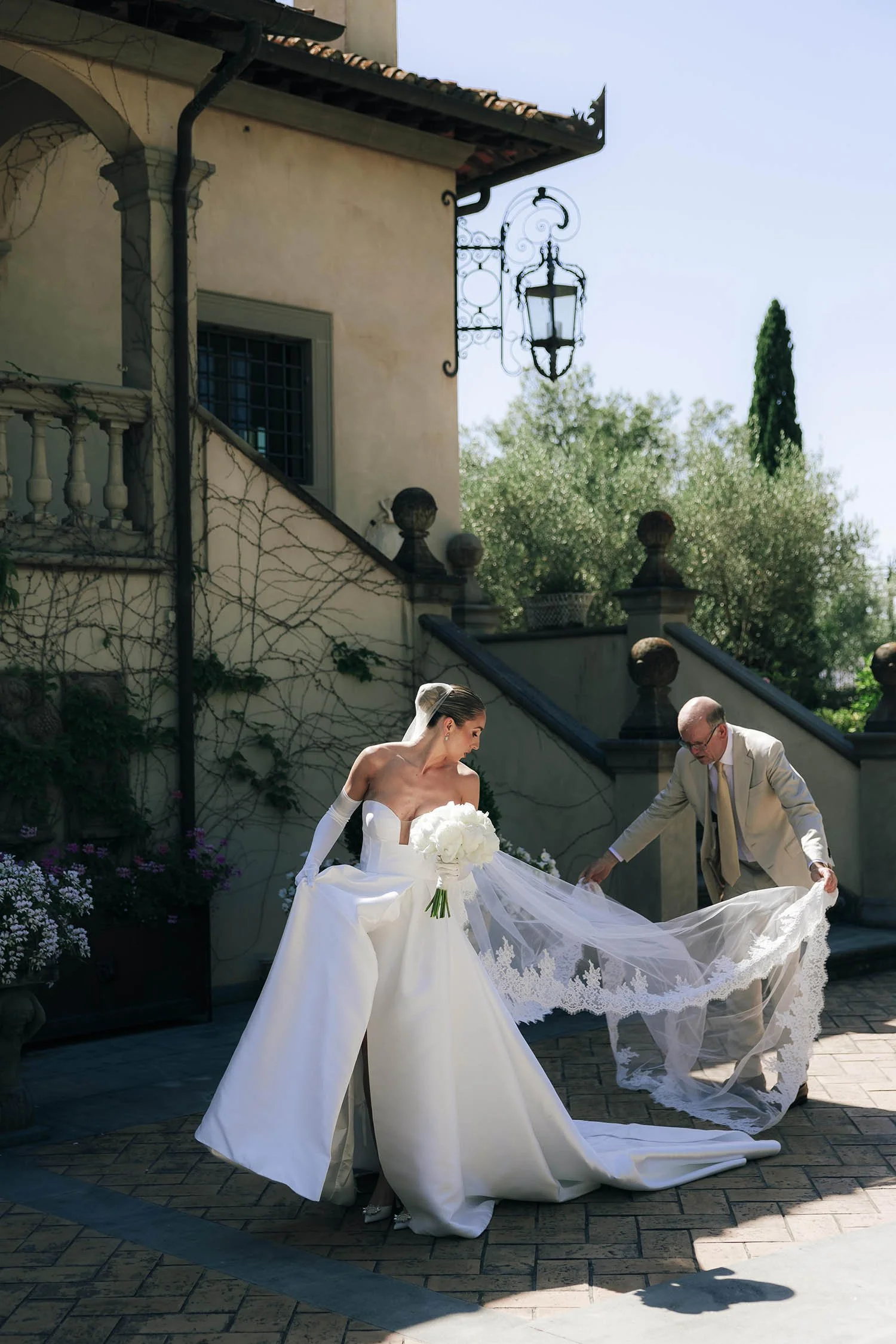 bride walking down the aisle with her father