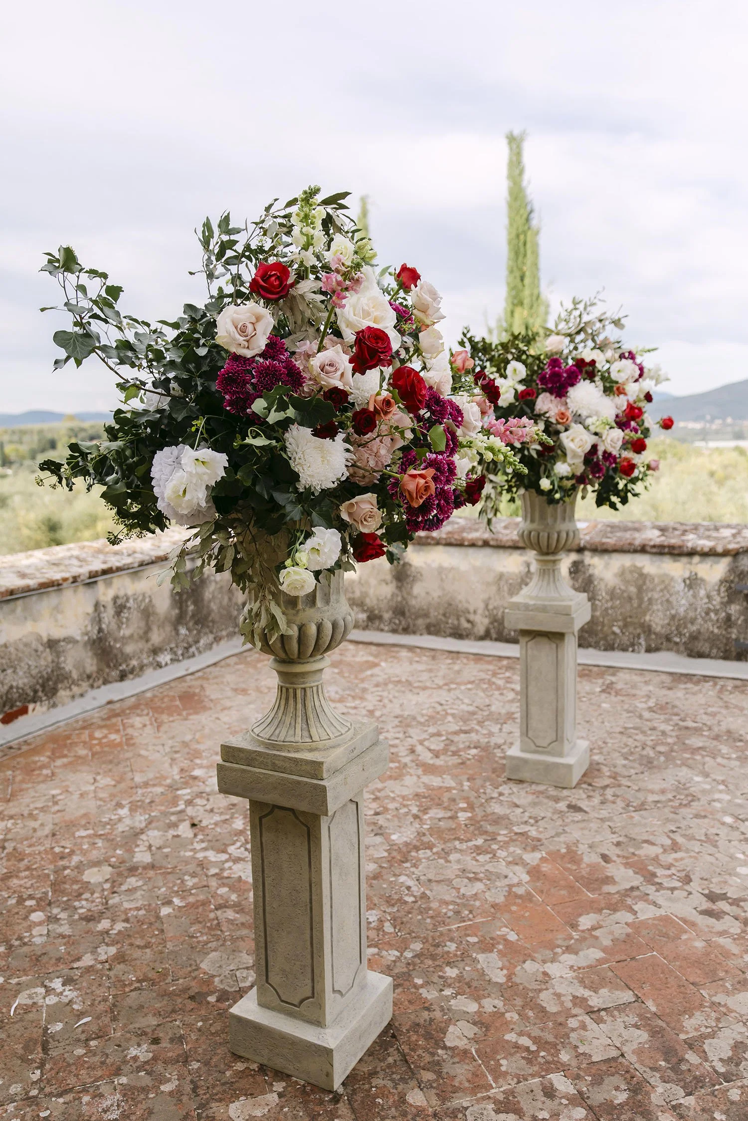 Flowers decor at the ceremony area