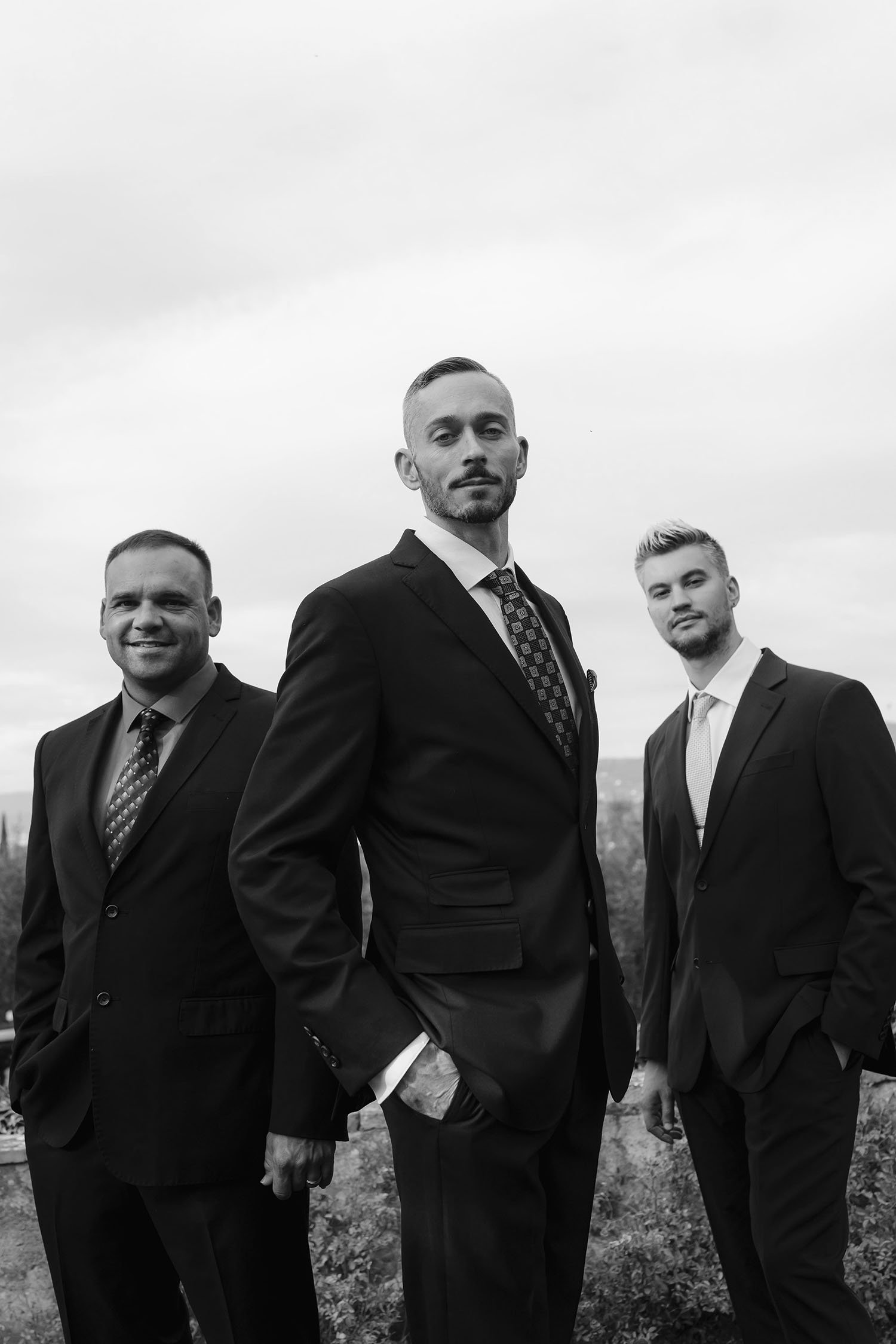 Portrait of the groom and his groomsmen
