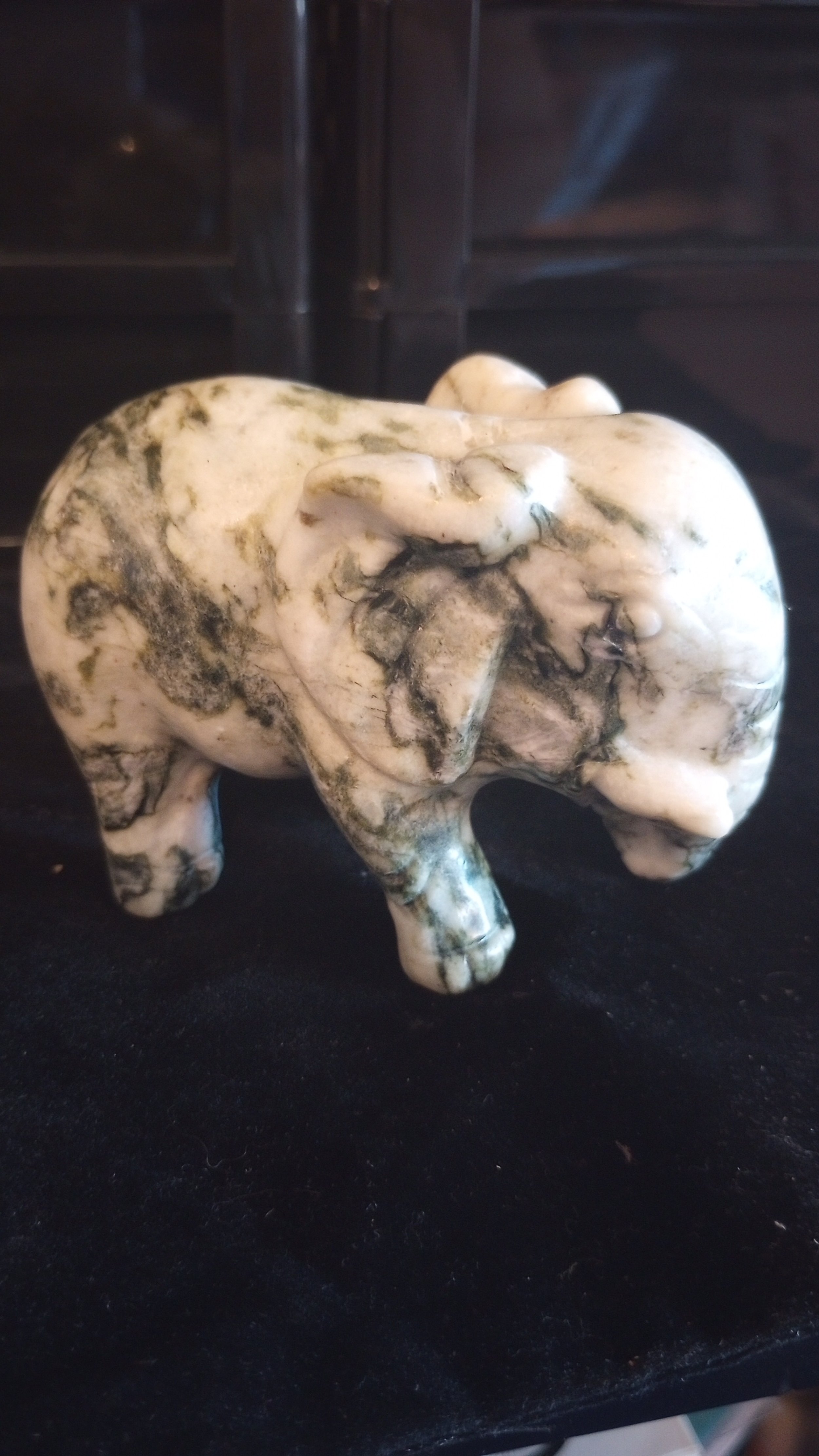 Moss agate elephant