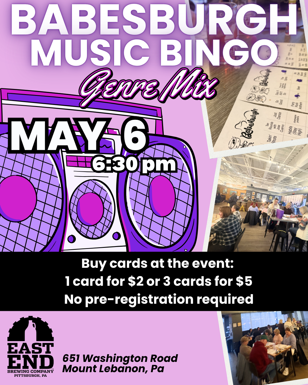 Babesburgh Music Bingo: Genre Mix