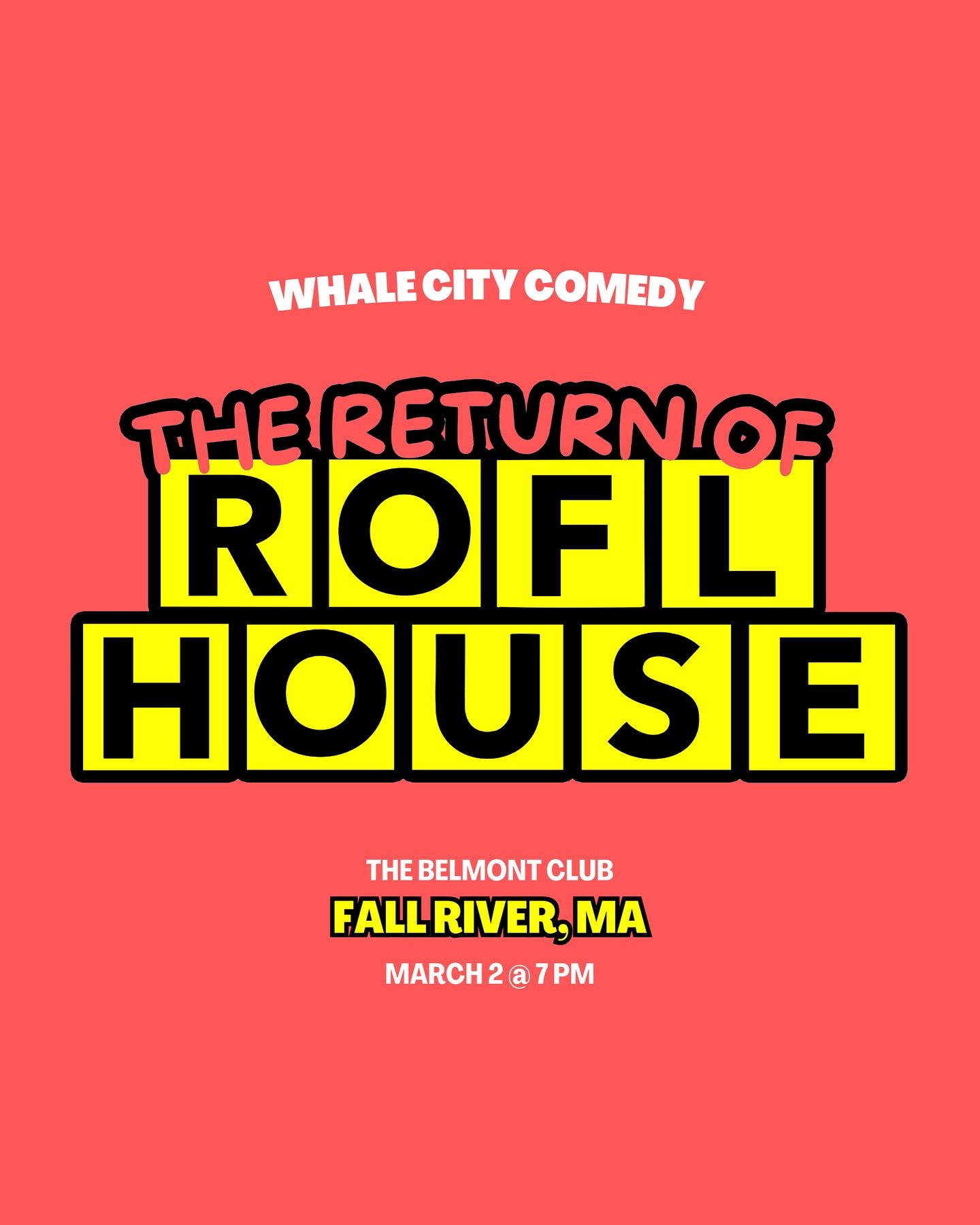 The return of ROFL is back! Come laugh with hilarious comedians in Fall River, MA. 
⏰ Sun, March 2, 2025 | 7 PM
📍The Belmont Club
🎟️ whalecitycomedy.com / link in bio 
#vivafallriver @vivafallriver #seesouthcoast @seesouthcoast
