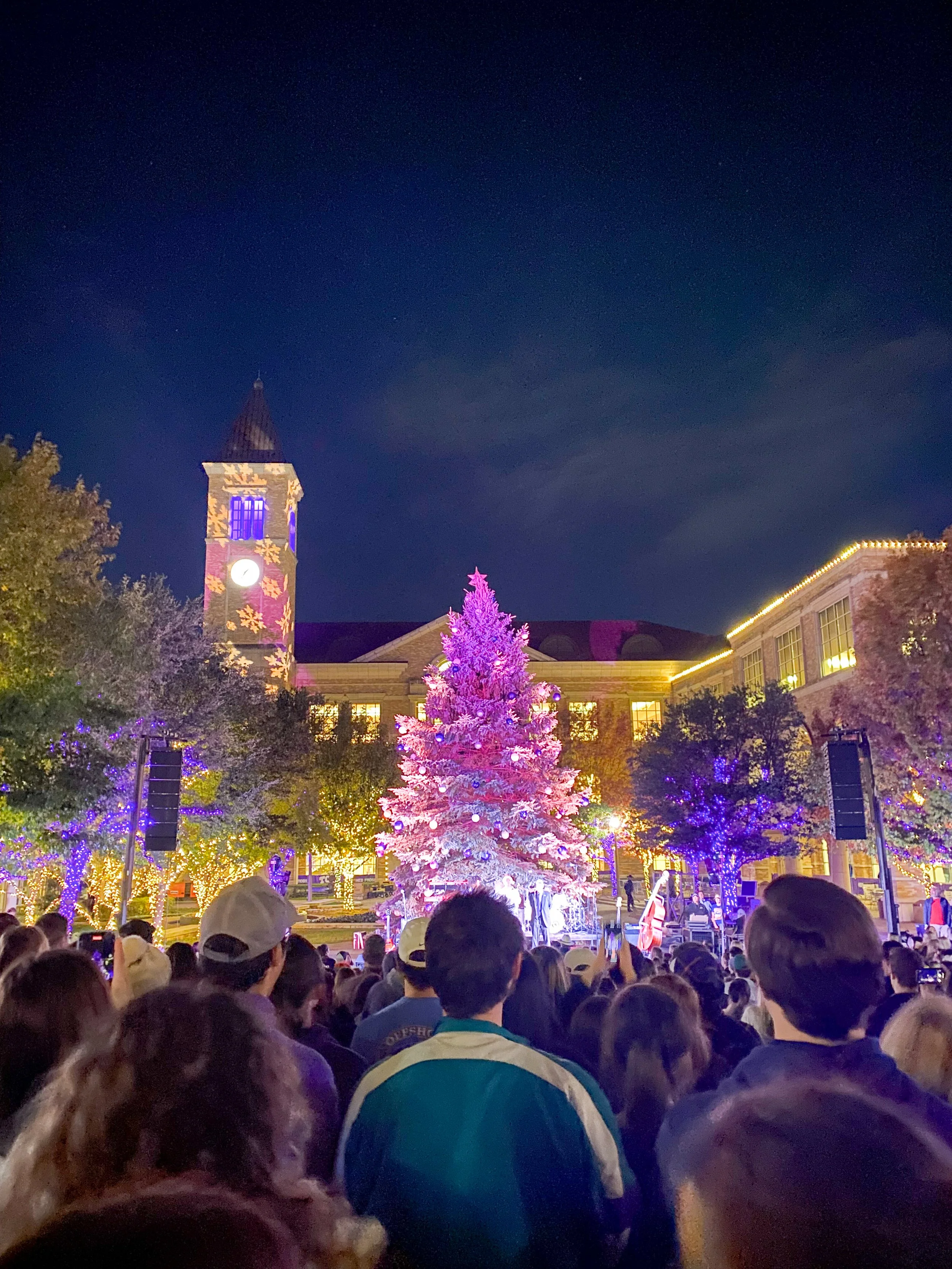 "The Christmas tree lighting at TCU is a special night. As a practicing Christian, the lighting symbolizes a season I am closely in touch with. The TCU community comes together to bask in joy, hot chocolate, and music in a manner which is not commonl