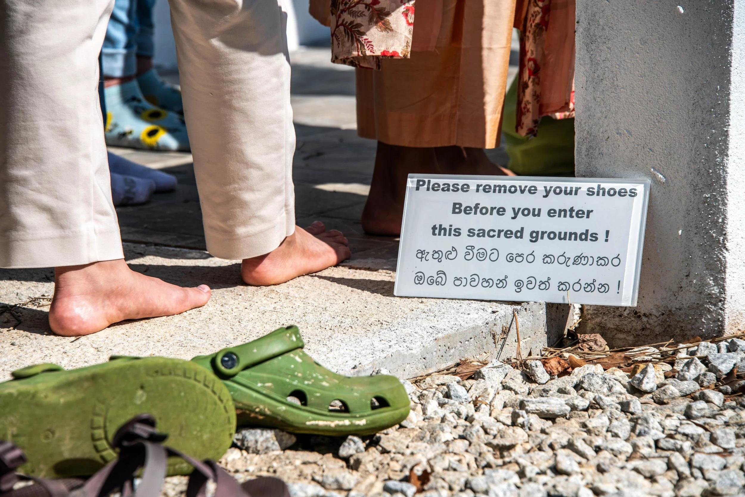 The youth were going into a stupa, and it was just recently finished two months ago, we were one of the first people to actually go as a group to the stupa and it's just them right before they're coming into this and they're taking off their shoes as