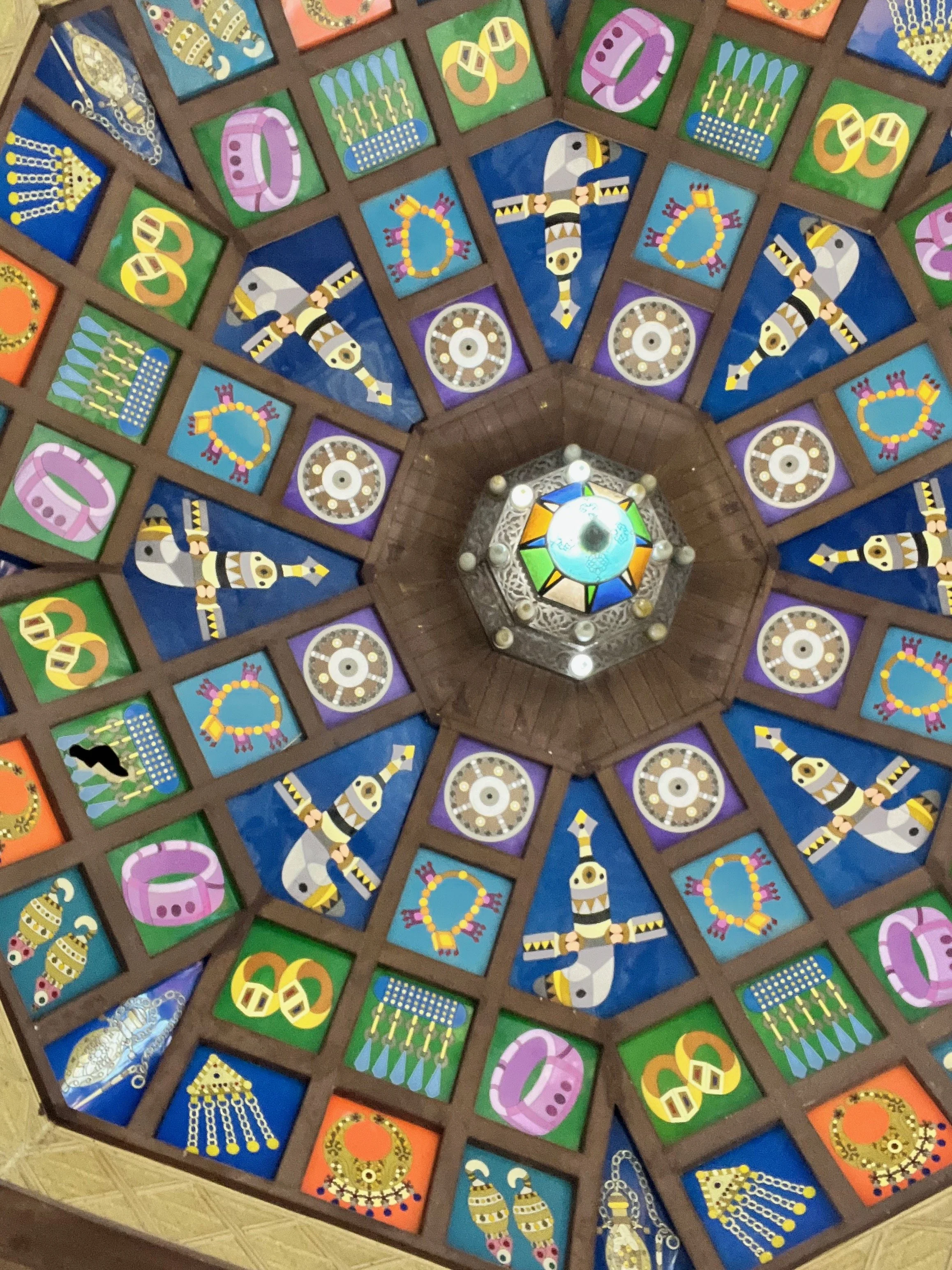 Often when I’m walking I look down because I don’t want to step on something I shouldn’t and I want to see where I’m going. However, when we keep our gaze down we can miss what’s happening around us. This medallion in the Mutrah souq, represents year