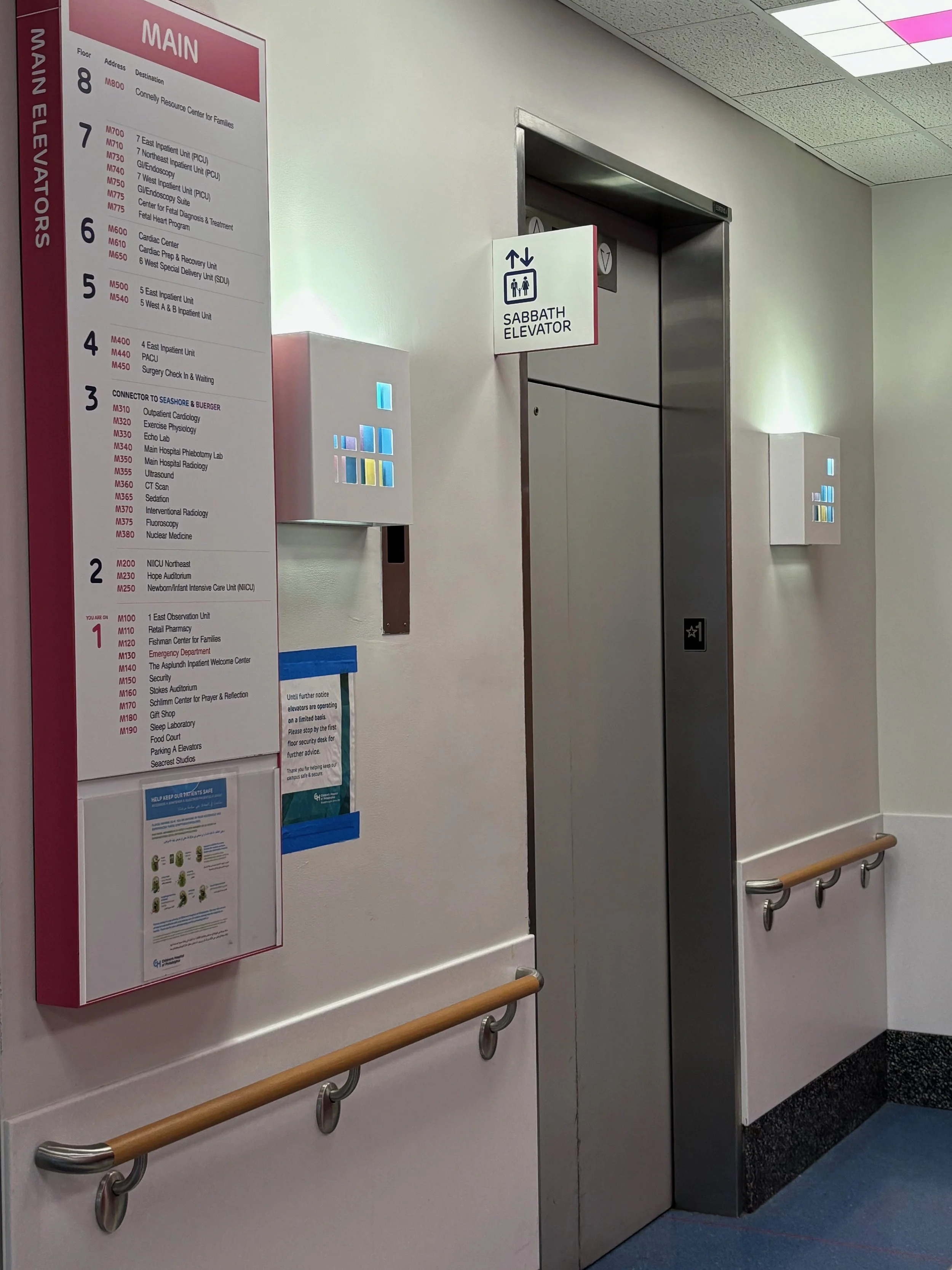 Shabbat elevator: an elevator that stops on every floor during the Jewish Sabbath and holidays, allowing people to use the elevator without pressing any buttons, which would be considered work.     — Rachel Gucwa