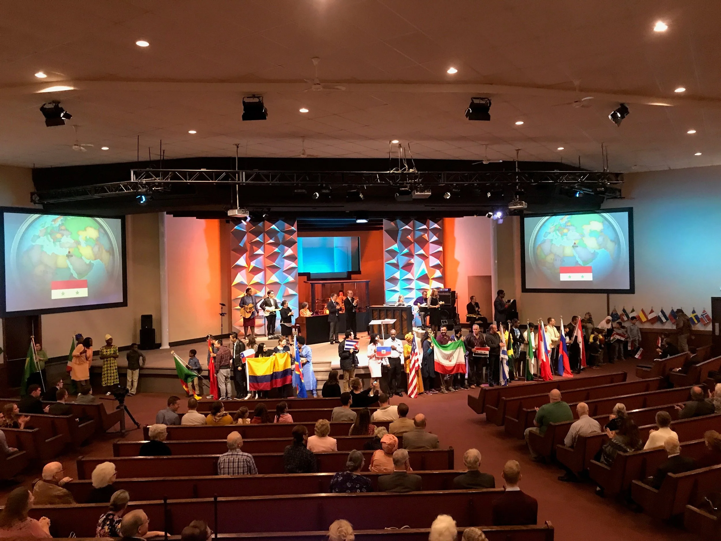 Despite having screens and lights, contemporary church is still a sacred and special place to meet with God.     							— Brandon