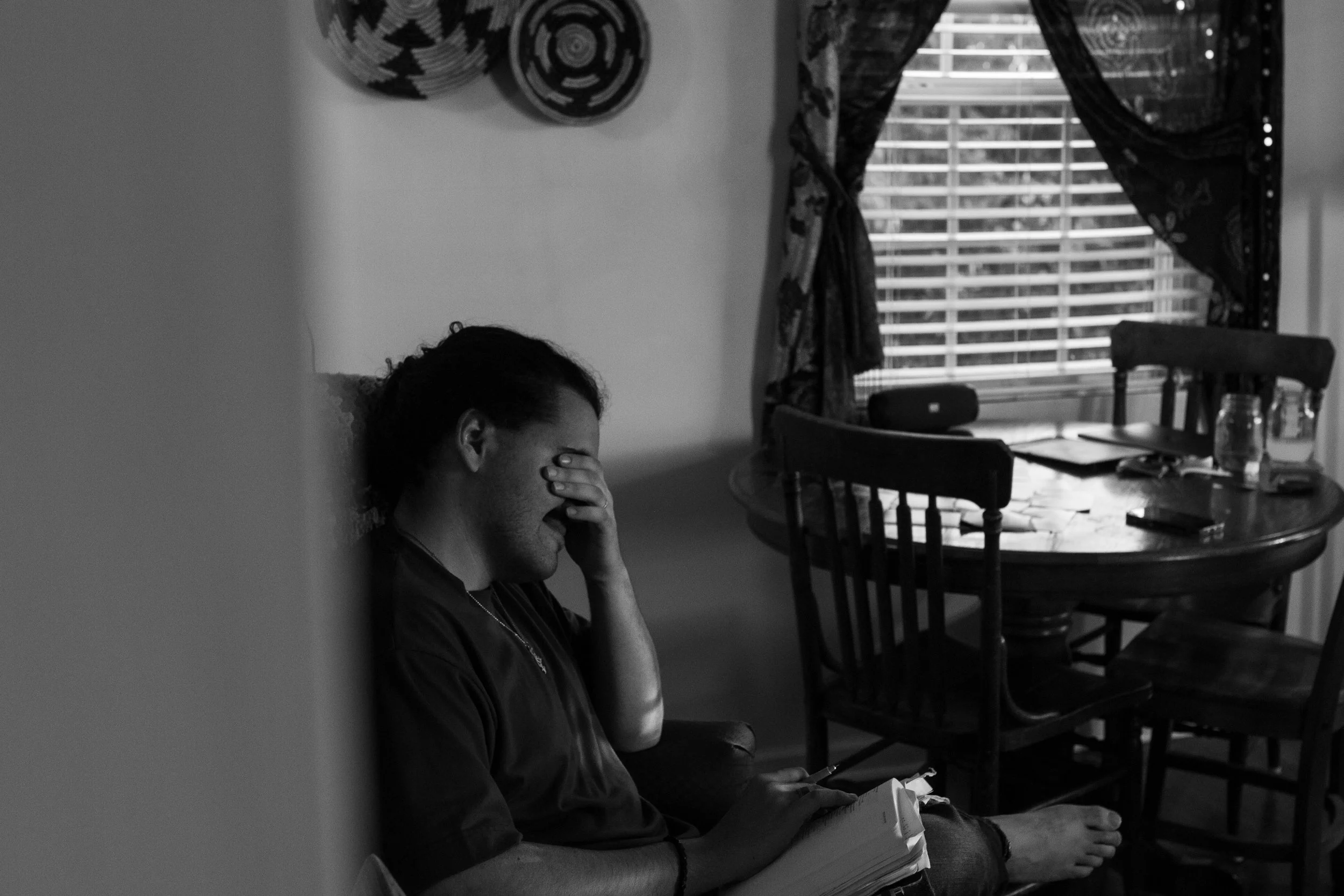 [My husband] spending time in prayer, reading his Bible. He actually was crying a little bit, so this is a very vulnerable moment. You can kind of see him wiping his face. I thought that was just a really beautiful moment. It just captured his heart 