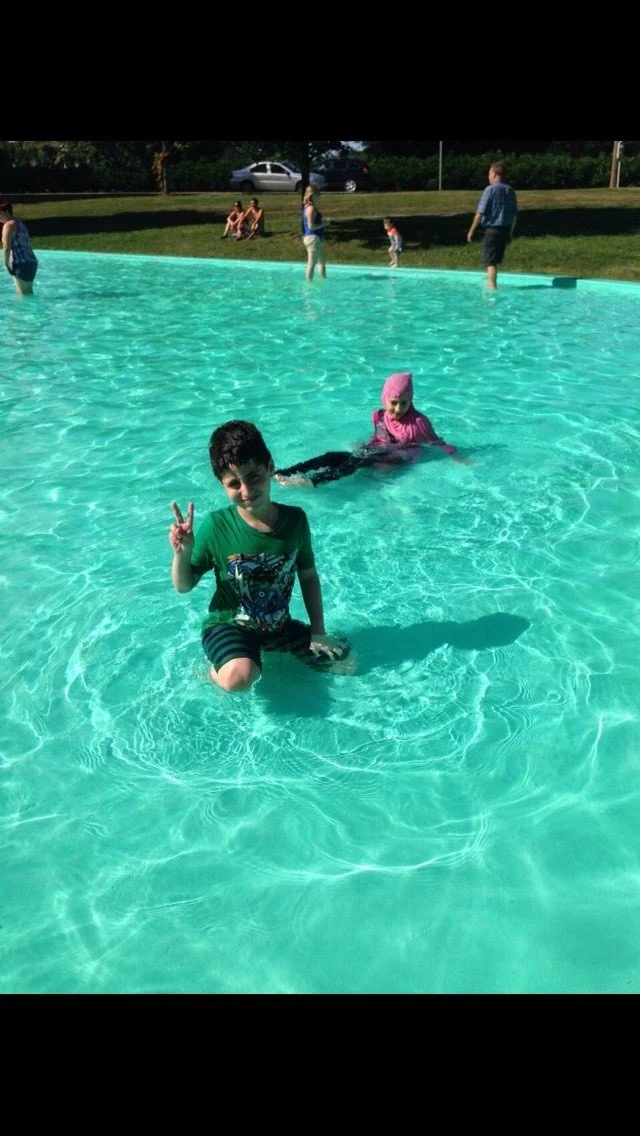 Finding alternatives in order to enjoy swimming without breaking the Muslim dress code.    

— Widad