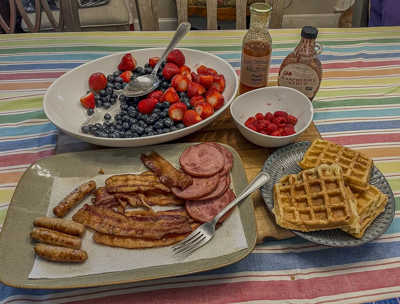 "For as long as I can remember, every Sunday after attending 8:00 am mass, my grandmother makes brunch for my family. This image represents how food in general is a daily reminder of my Catholic faith-before eating a meal, I pay a prayer of thanksgiv