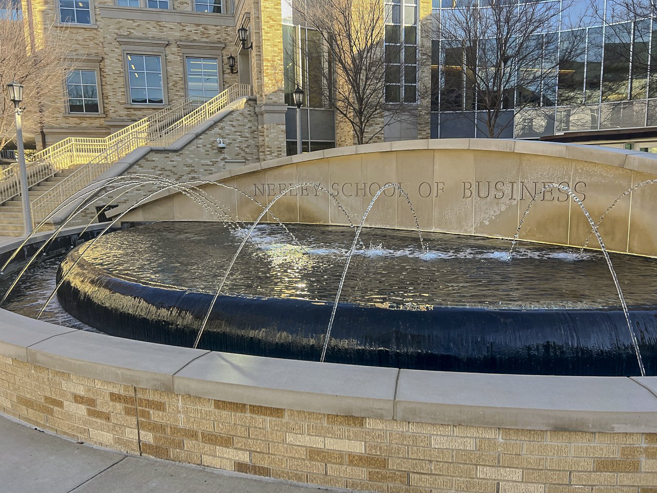 "The fountain at the Neeley School of Business represents, to some people, a beautiful education journey that springboarded them into a career. For me, it represents times where I spent questioning whether our core values were the same as everyone el