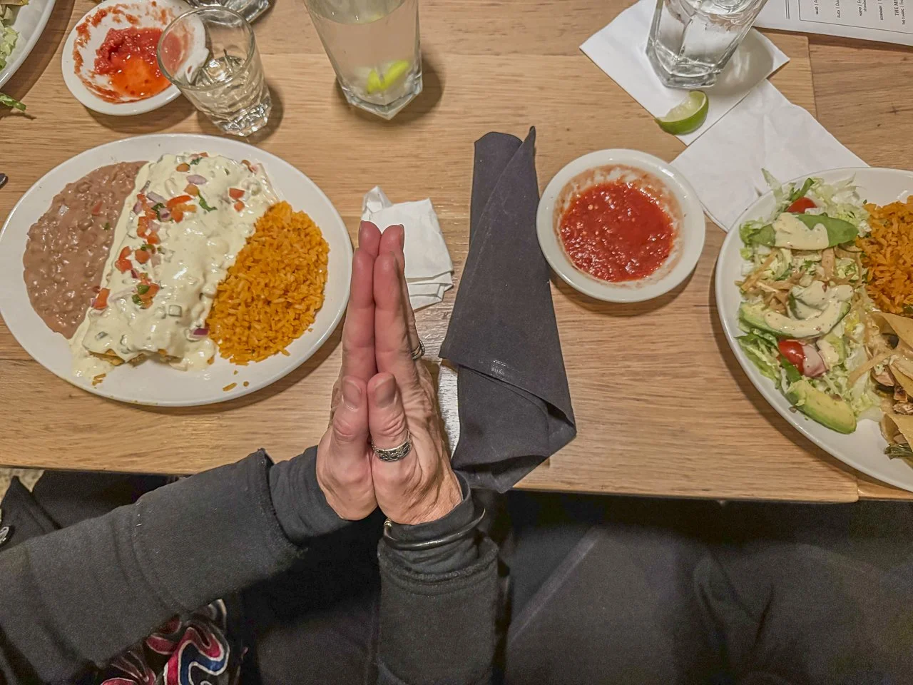 "As we sat together at dinner, my aunt and I shared space for our authentic vulnerability. We shared common ground of not thinking that any religion has it right. She shared wisdom of the power of listening and experience, one that I desperately need