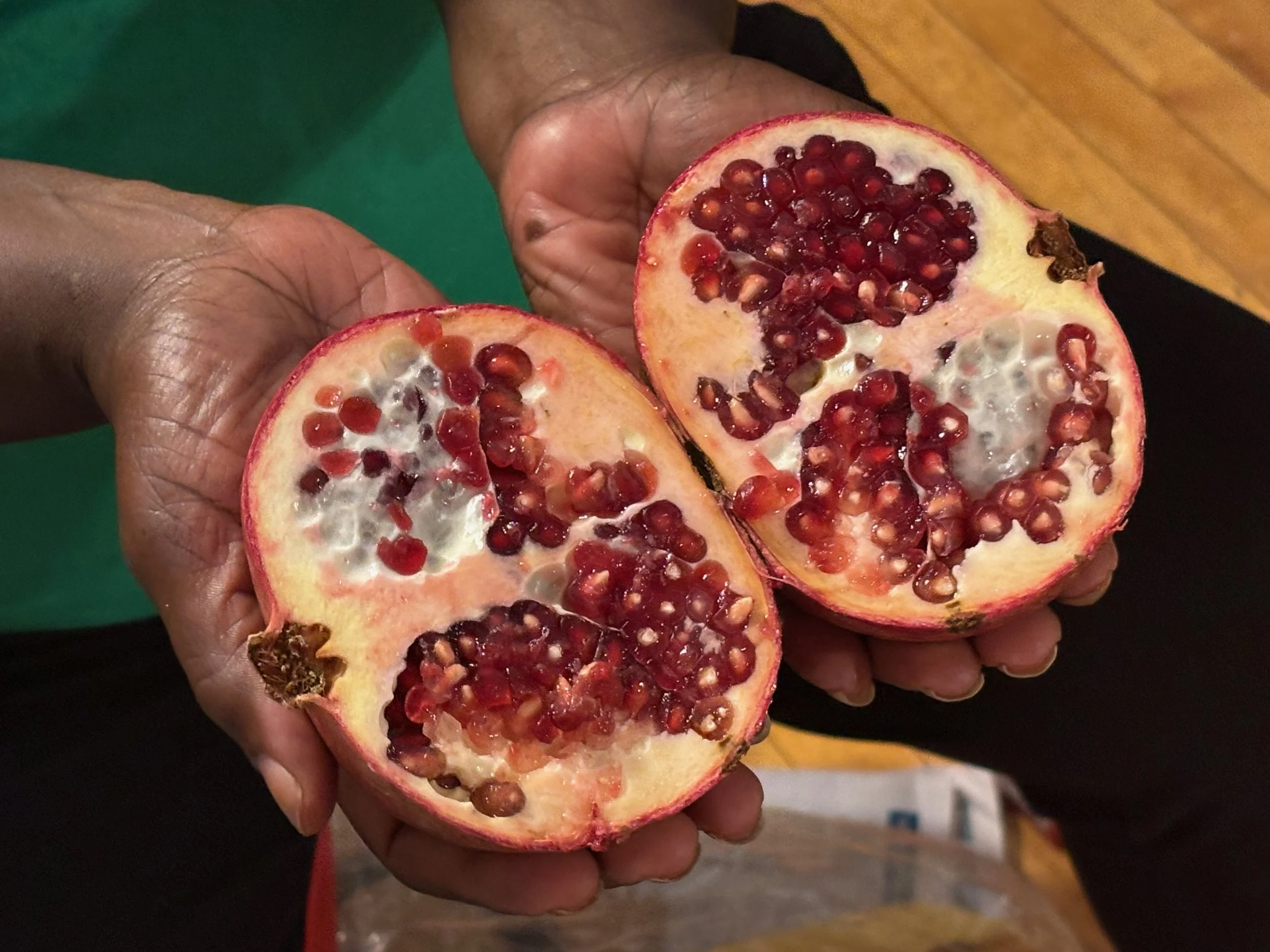 In Judaism, pomegranates are a symbol of fertility, abundance, sanctity, righteousness, knowledge, and wisdom. It is believed that pomegranates have 613 seeds which corresponds to the 613 commandments in the Torah (The Jewish Holy Book).    — Rachel 
