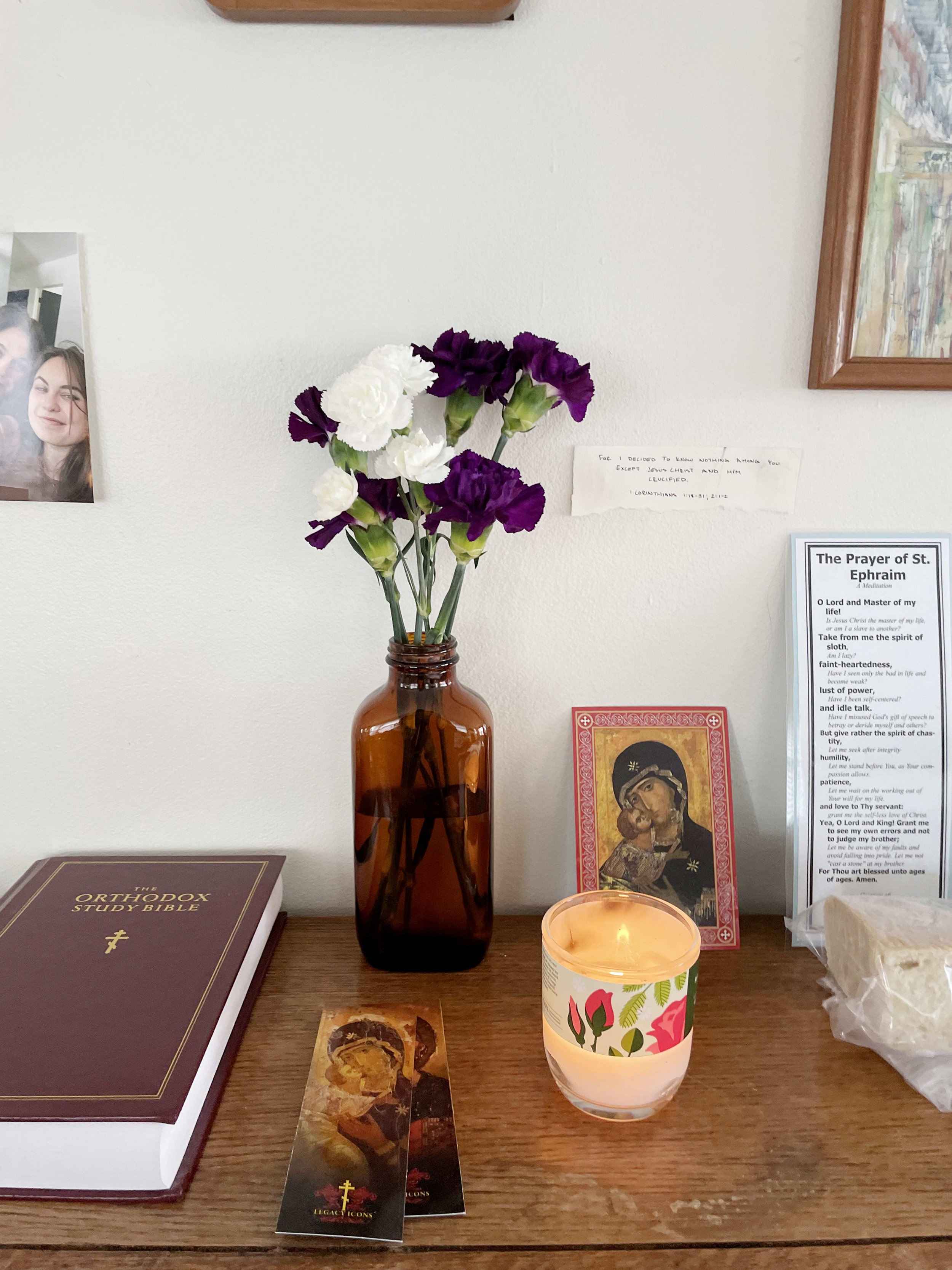 "Through Interfaith Photovoice, I was part of many conversations about belonging. Where do I belong or have a home? Lenten bouquets are not an official tradition within the Eastern Orthodox Church, the Christian tradition that I practice, but the col