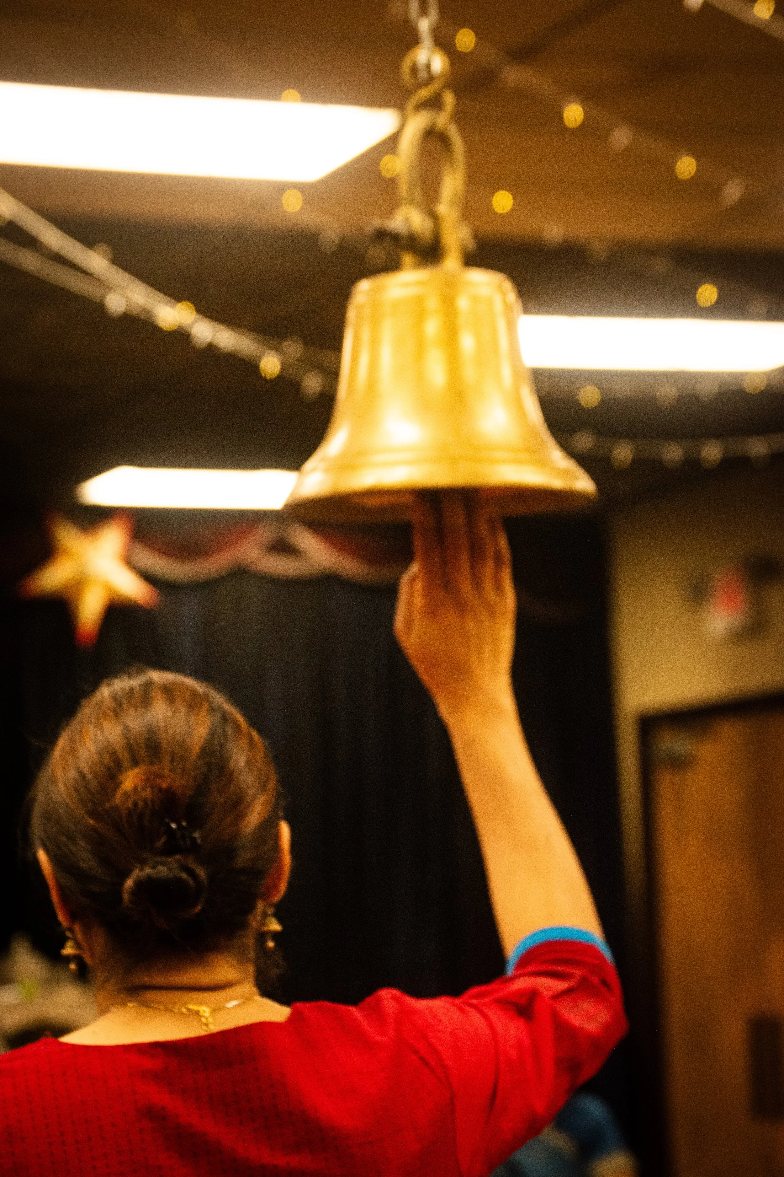 This image represents the significance of the bells in the Temples, especially in Hinduism. Bell is believed to be the spiritual holy seat, the spiritual place, the seat of the holy deities. Also when you ring the bell it vibrates the Om sound. Hence