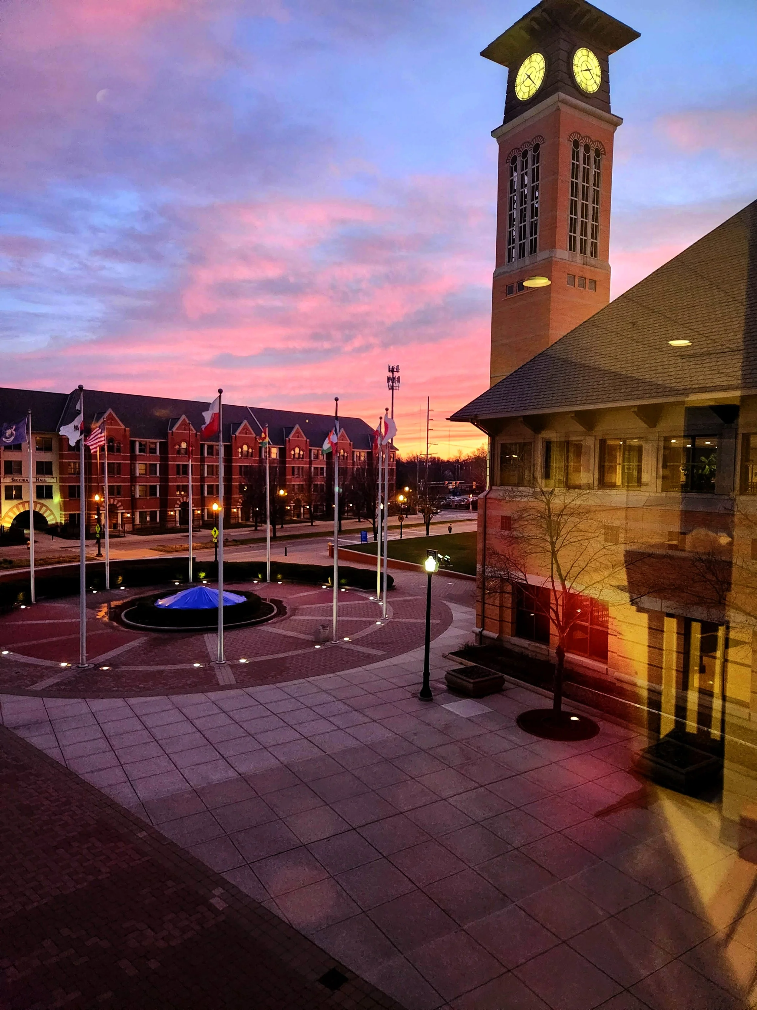 "This poignant image depicts the tranquil moment of sunset, marking the time when Muslims break their fast during the holy month of Ramadan. Despite the demands of classes, navigating through the dusk hours proves challenging as I momentarily leave t