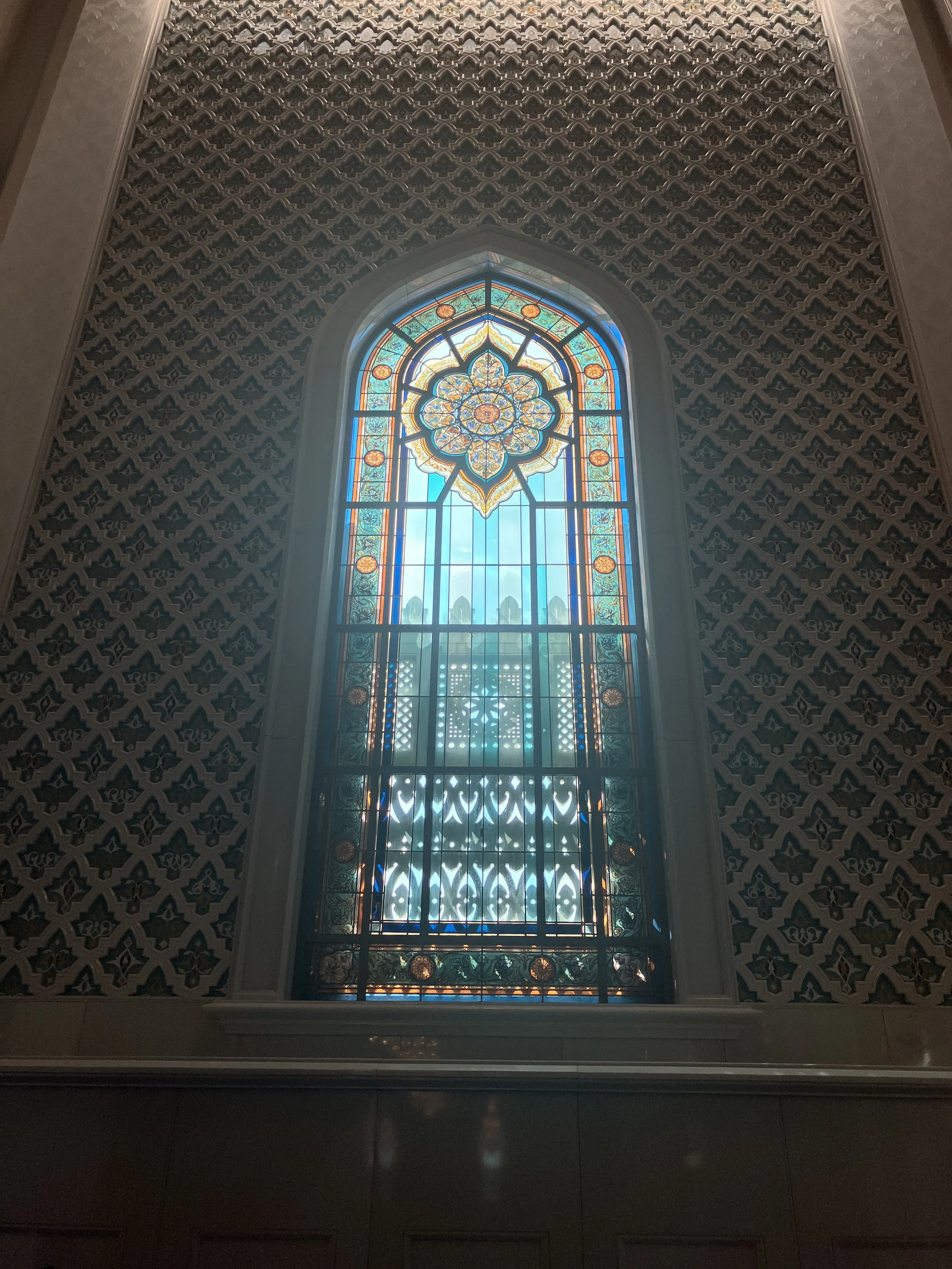 The stained glass window in this mosque reminded me of some churches within my own Christian tradition. It’s little similarities and gestures like this that can build bridges between different faith communities. — Ben (USA)
