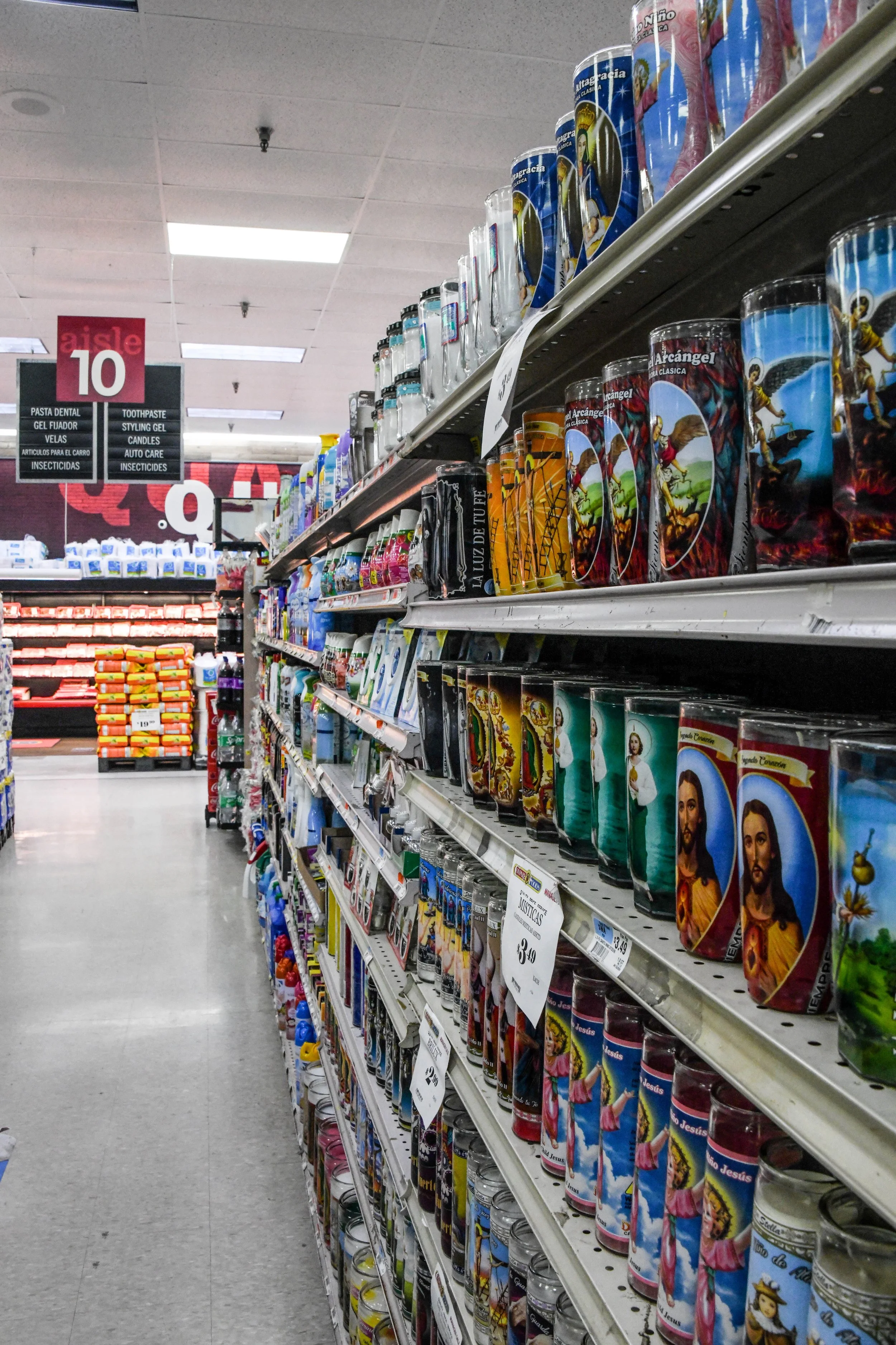 There's a lot of candles in the grocery store, especially in Hispanic grocery stores. And it's just a way people practice prayer, not necessarily for the smell, I believe. And so there's a lot of materiality in Hispanic culture, specifically Catholic