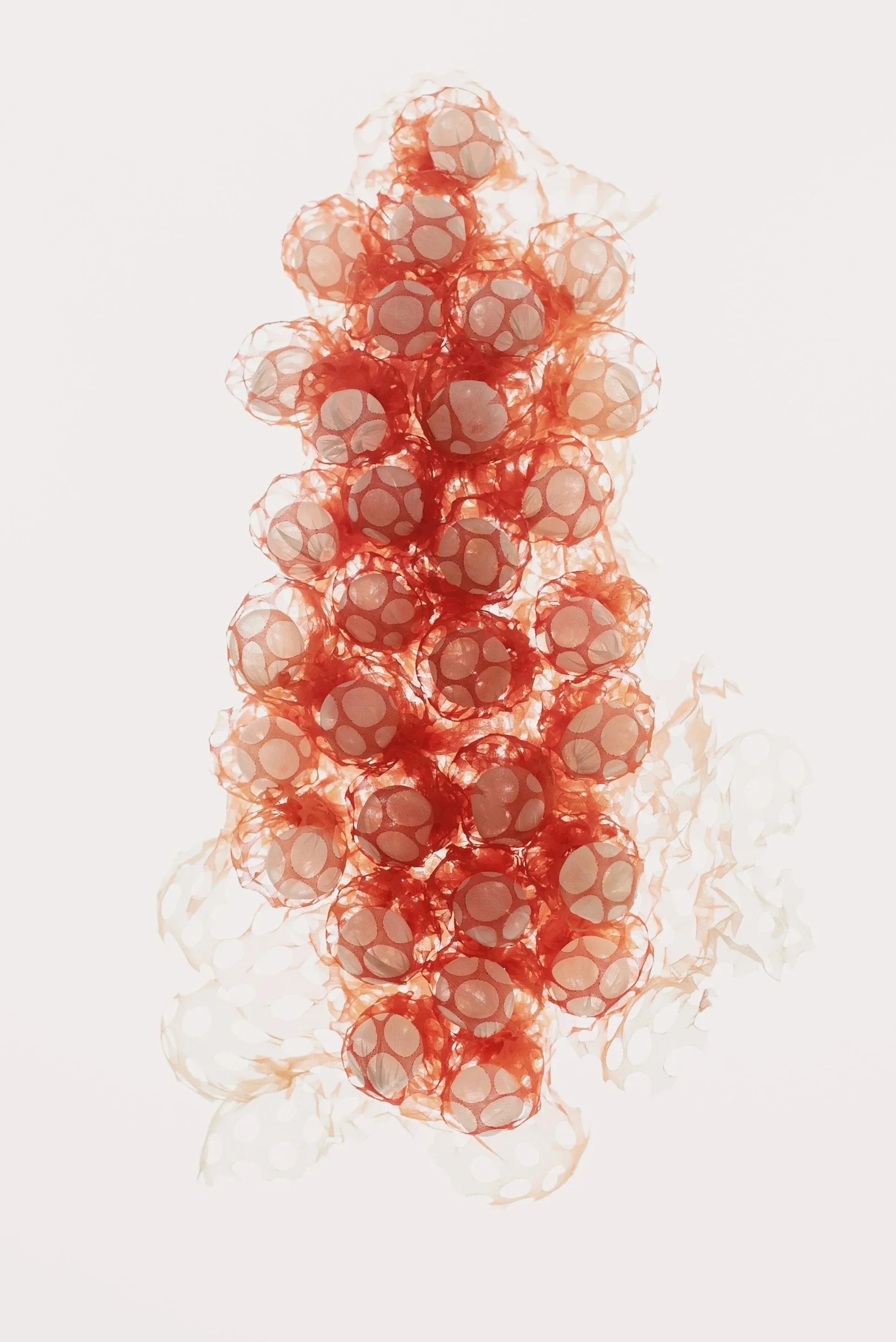 Laser cut and heat-manipulated organza