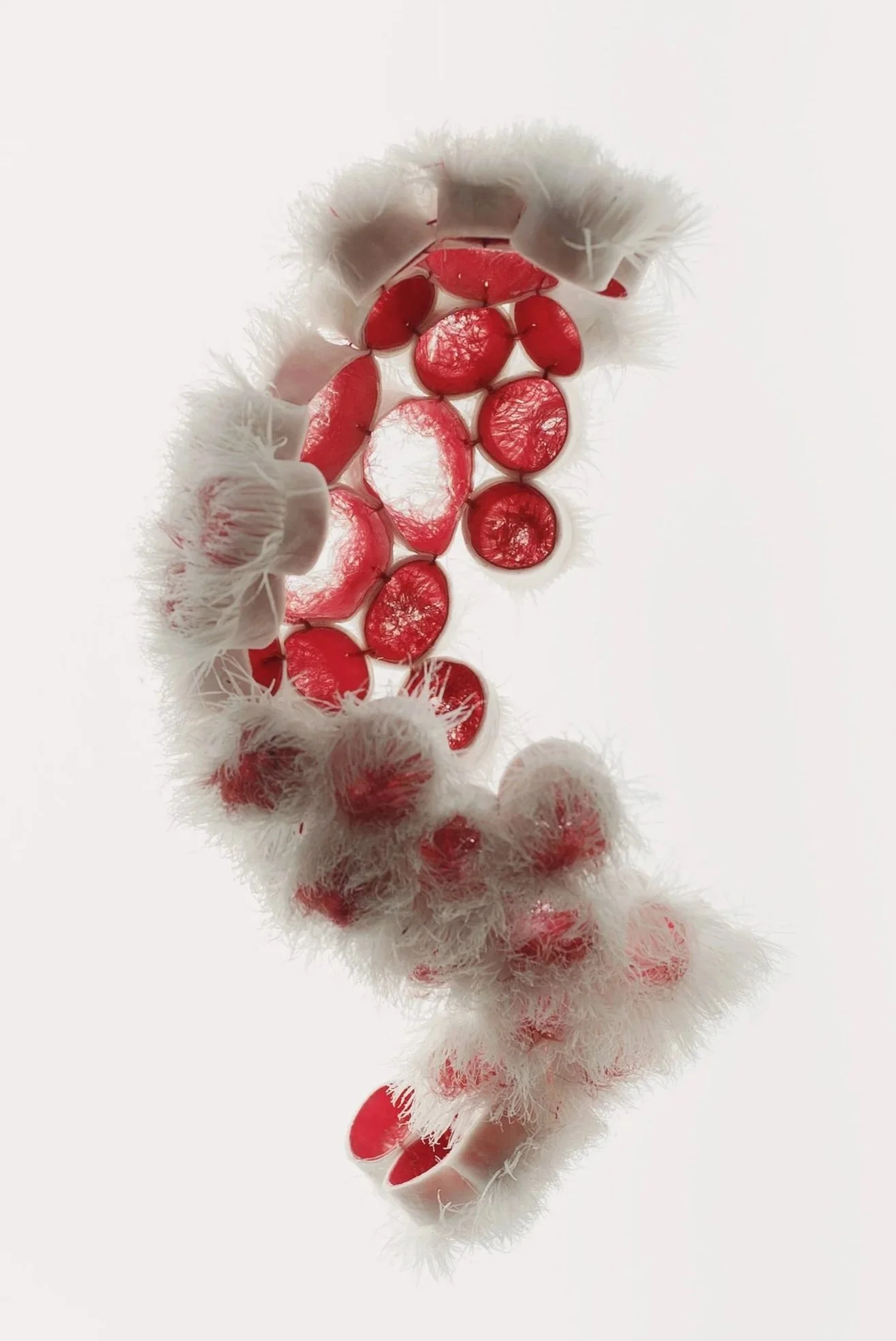 Lasercut and rolled organza in modules