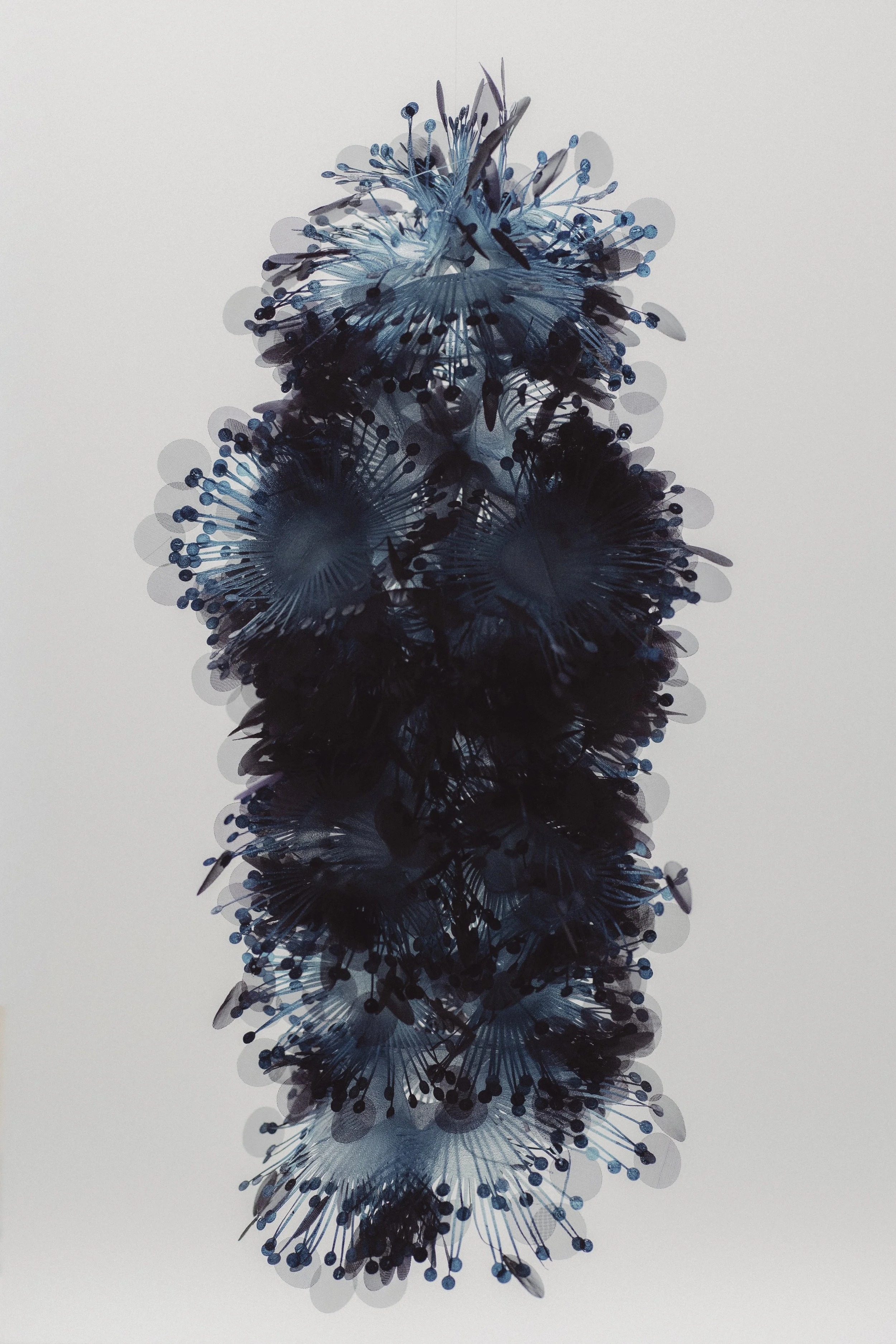 3D-printed and dyed modules with lasercut mesh