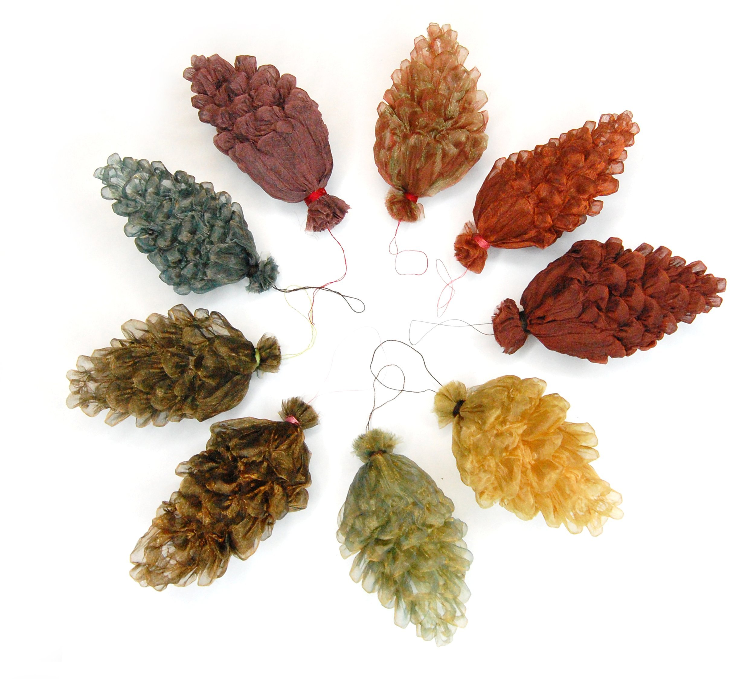 Organza Pinecones for hanging