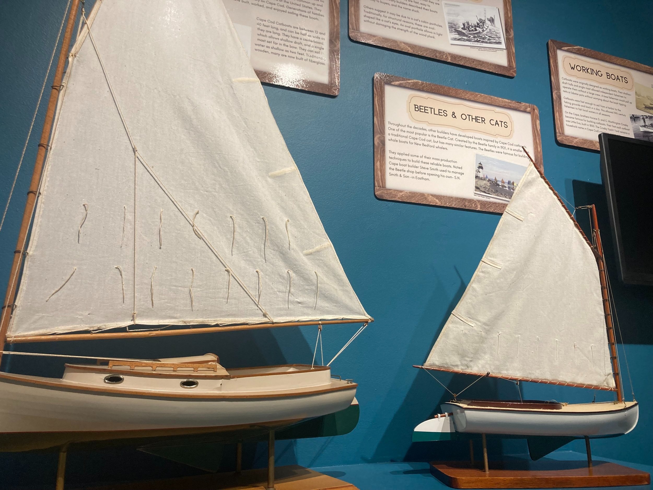  Catboats are well-known up and down the Cape as easy to manage, trusty, and enjoyable. We're proud to have our very own Catboat, SARAH, and continue the great tradition of Catboat sailing. Come and learn what makes a Catboat a Catboat, and why they 