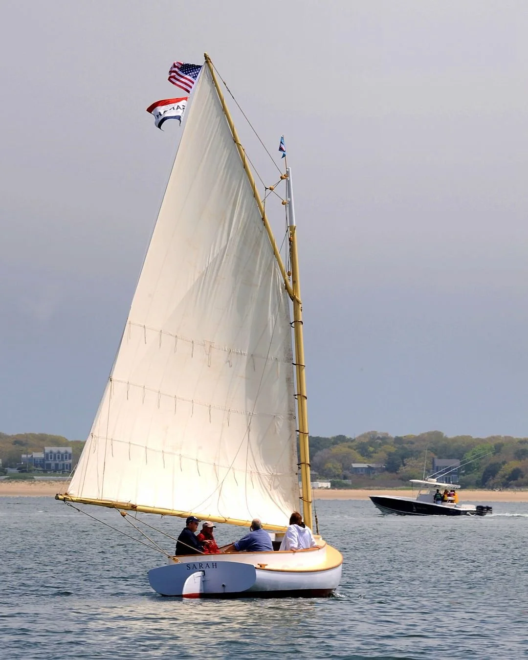 We&rsquo;re still booking Sarah Sails through mid-October! Enjoy the last beautiful days of 2025 out on Lewis Bay aboard Sarah, our replica of an 1886 Crosby Catboat. Built right here in our wooden boatshop, she&rsquo;s a local treasure and a joy to 