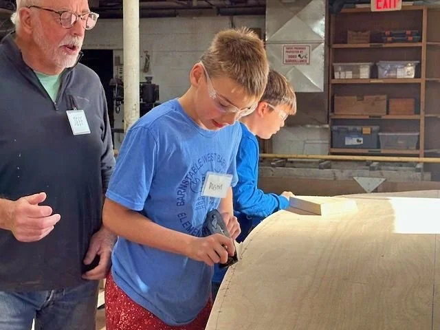 Our young boatbuilders are making great progress on their Bevin&rsquo;s skiff! They were hard at work again Saturday morning, getting her in tip-top shape. Soon enough, she&rsquo;ll be ready for the water! Stop by the museum on Saturdays between 10&n