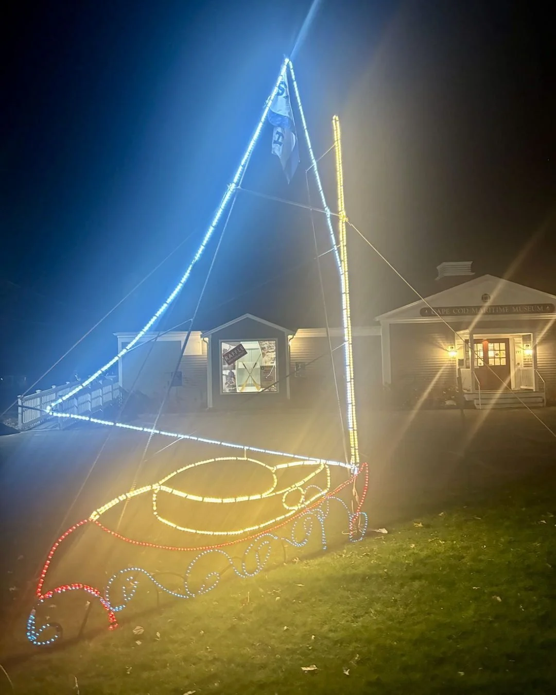 We now have our own Giant! Created by artist Michael Magyar&mdash;the mastermind behind all the other Giants along 6A in Sandwich&mdash;ours depicts our replica 1886 Crosby Catboat, Sarah, sailing through the waves. You can&rsquo;t miss her on South 