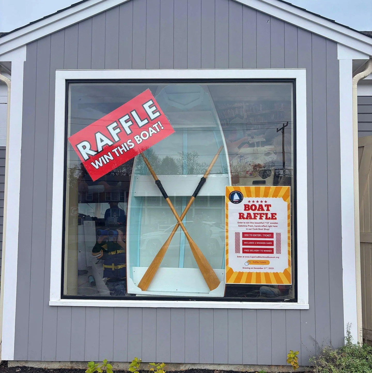 Give the gift of rowing this holiday season. Our beautiful 7'10&quot; Sabotina Pram is being raffled off. For just $50, you can have this stunning boat, 2 wooden oars, and free delivery anywhere on Cape Cod. This boat was meticulously handcrafted rig