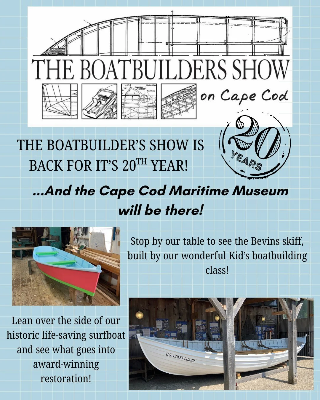 The Boatbuilders Show is still on for tomorrow! While Tony&rsquo;s talk is being postponed to a later date (more details coming soon), we hope you&rsquo;ll join us for the final day of the Boatbuilders Show on Cape Cod. See you tomorrow!