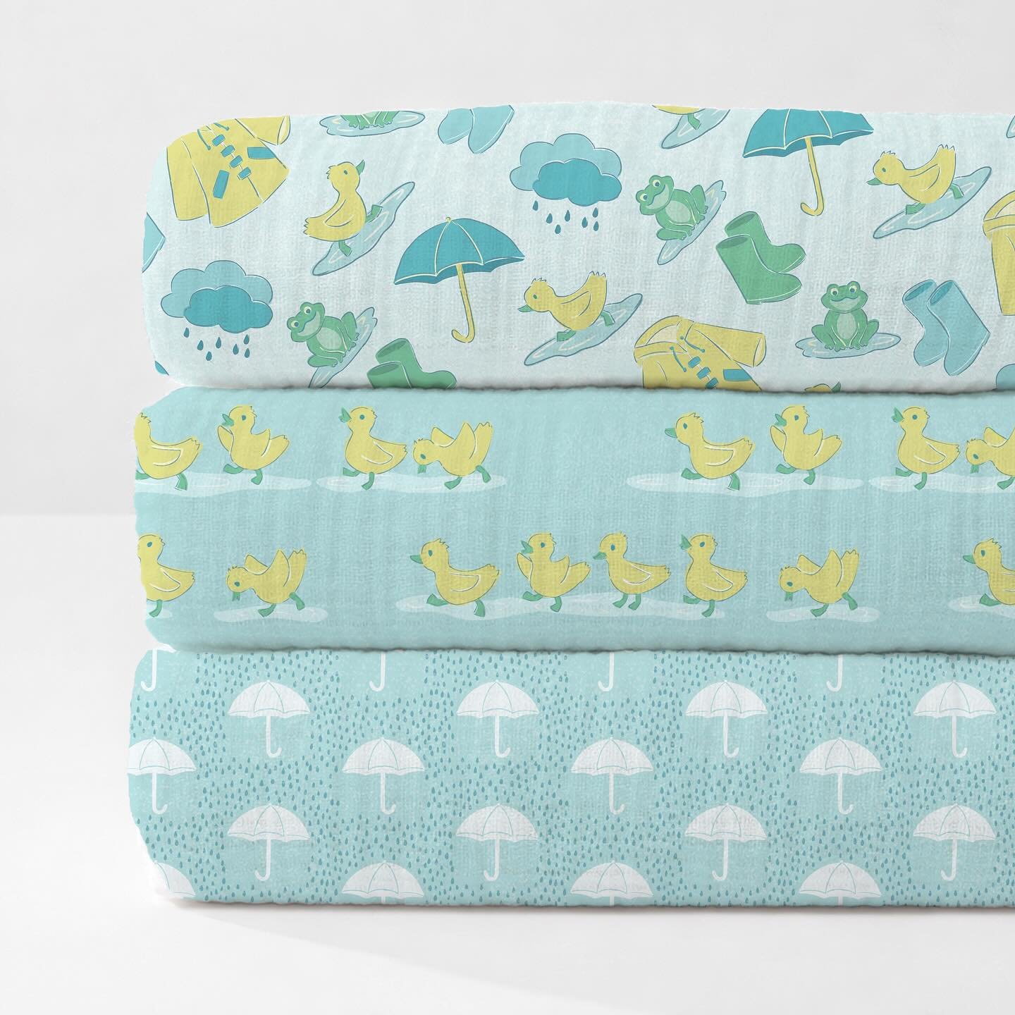 A rainy day collection💧☔️
 
I had such fun illustrating rainy day icons and cute animals for a kids&rsquo; wear product! Thank you to @creativestudiocollective for the art call for @kindercloth! 
.
I worked on the illustrations on an Amtrak train go