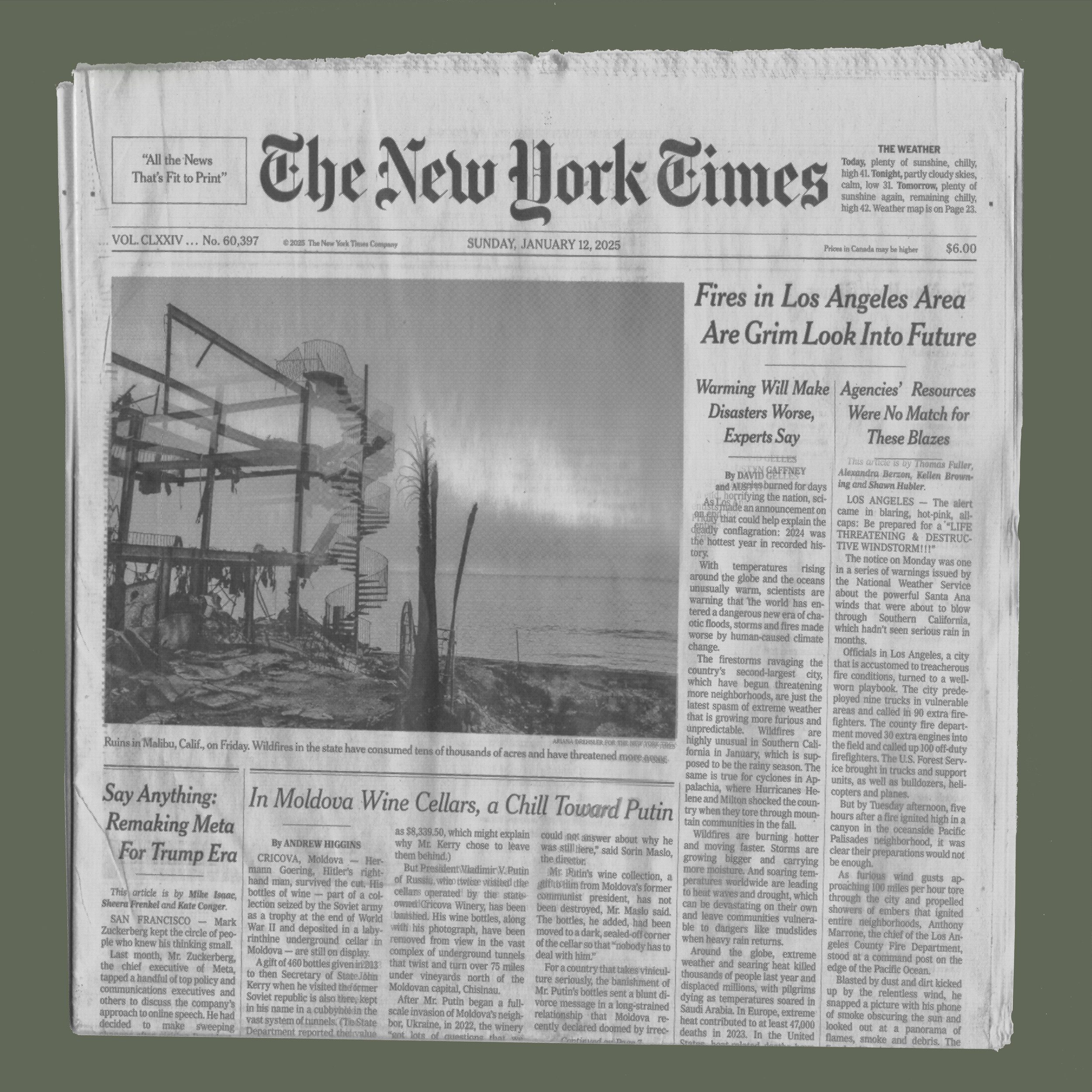 Dimensional front page