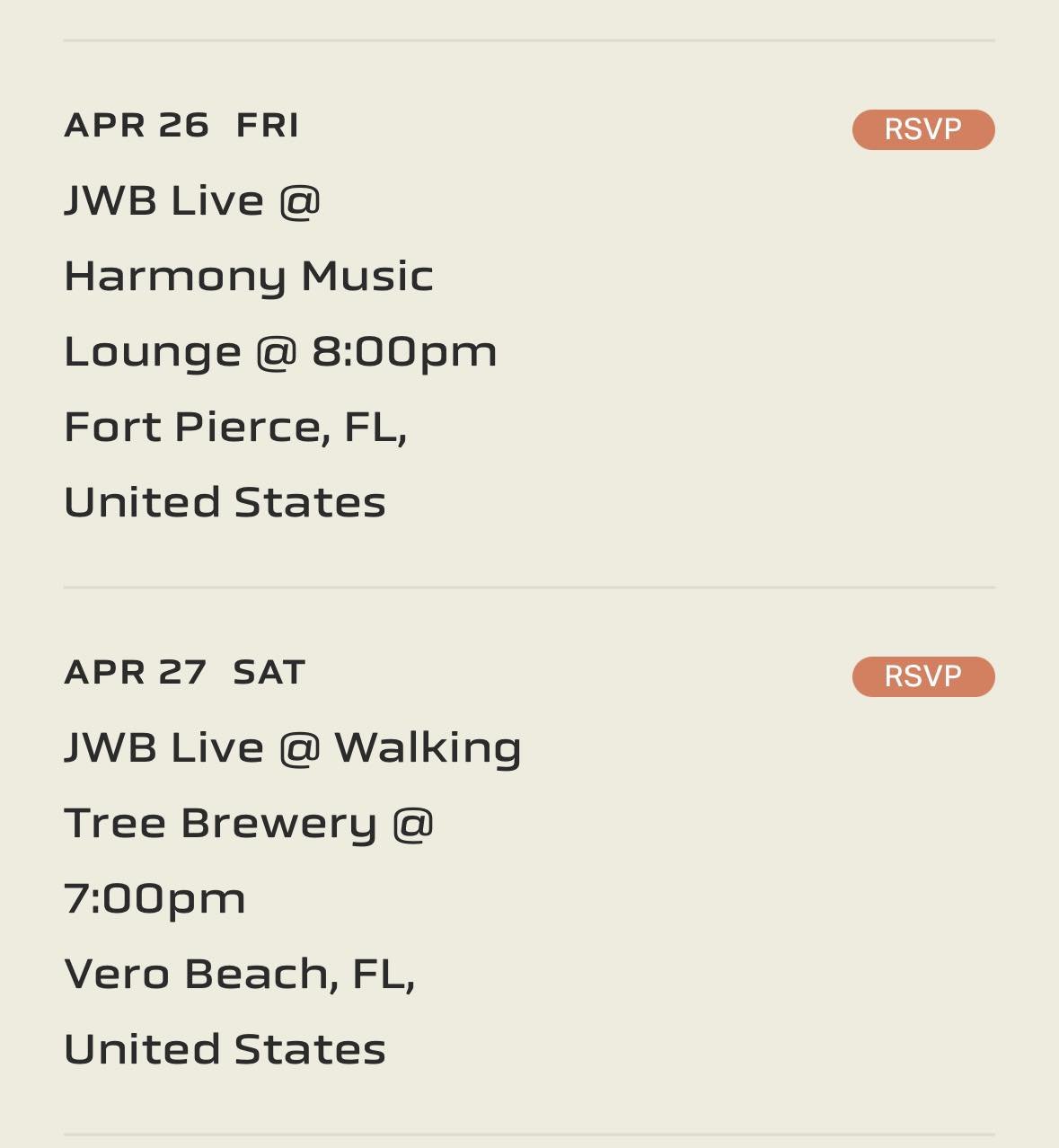 Two chances to catch us this week! Where will we see you? #livemusic #floridamusic #floridamusicscene #ftpierce #verobeach #southfloridamusic #southfloridamusicscene #southfloridamusicians