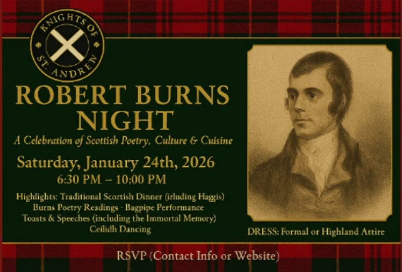 Tucson Scottish Rite Knights of St. Andrew Robert Burns Dinner