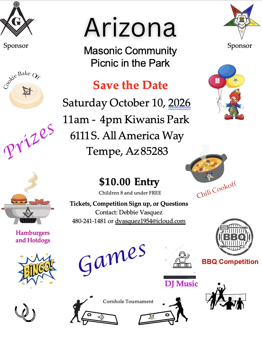 Arizona Masonic Community Picnic in the Park