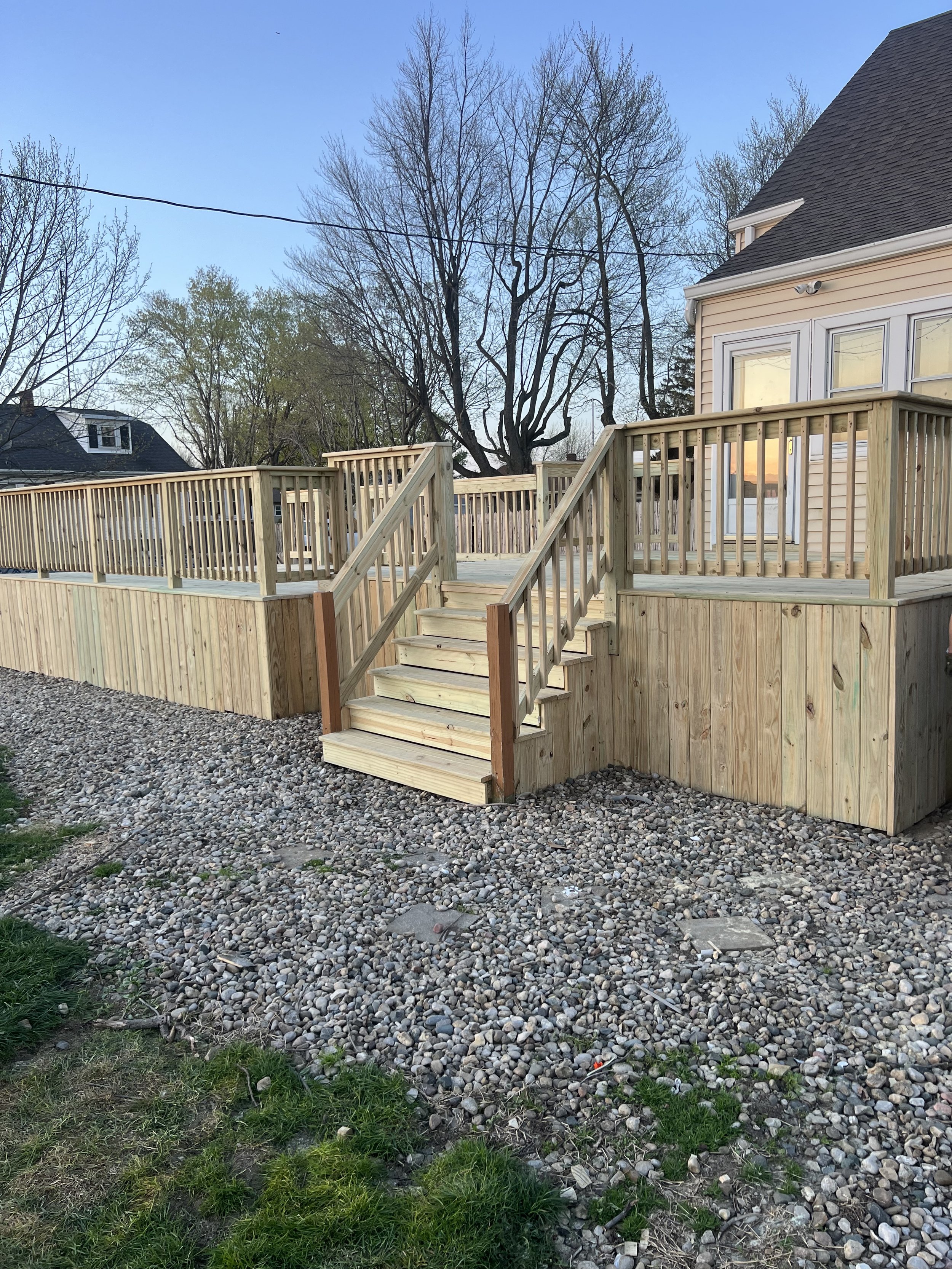 Walton, Indiana Deck Stairs and Railing