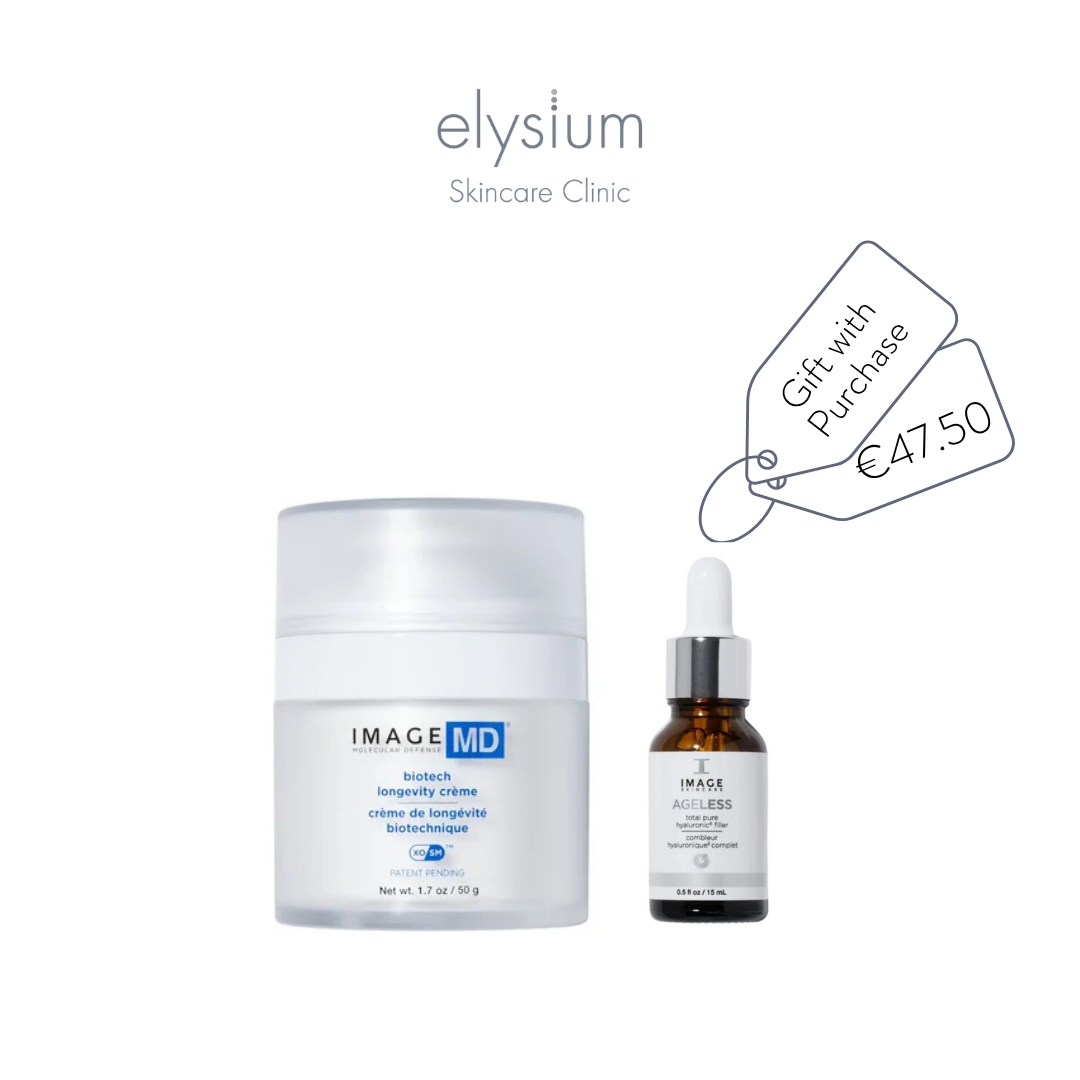 NEW Image MD Biotech Longevity Crème + FREE 15ml Ageless Hyaluronic Filler Serum worth €47.50