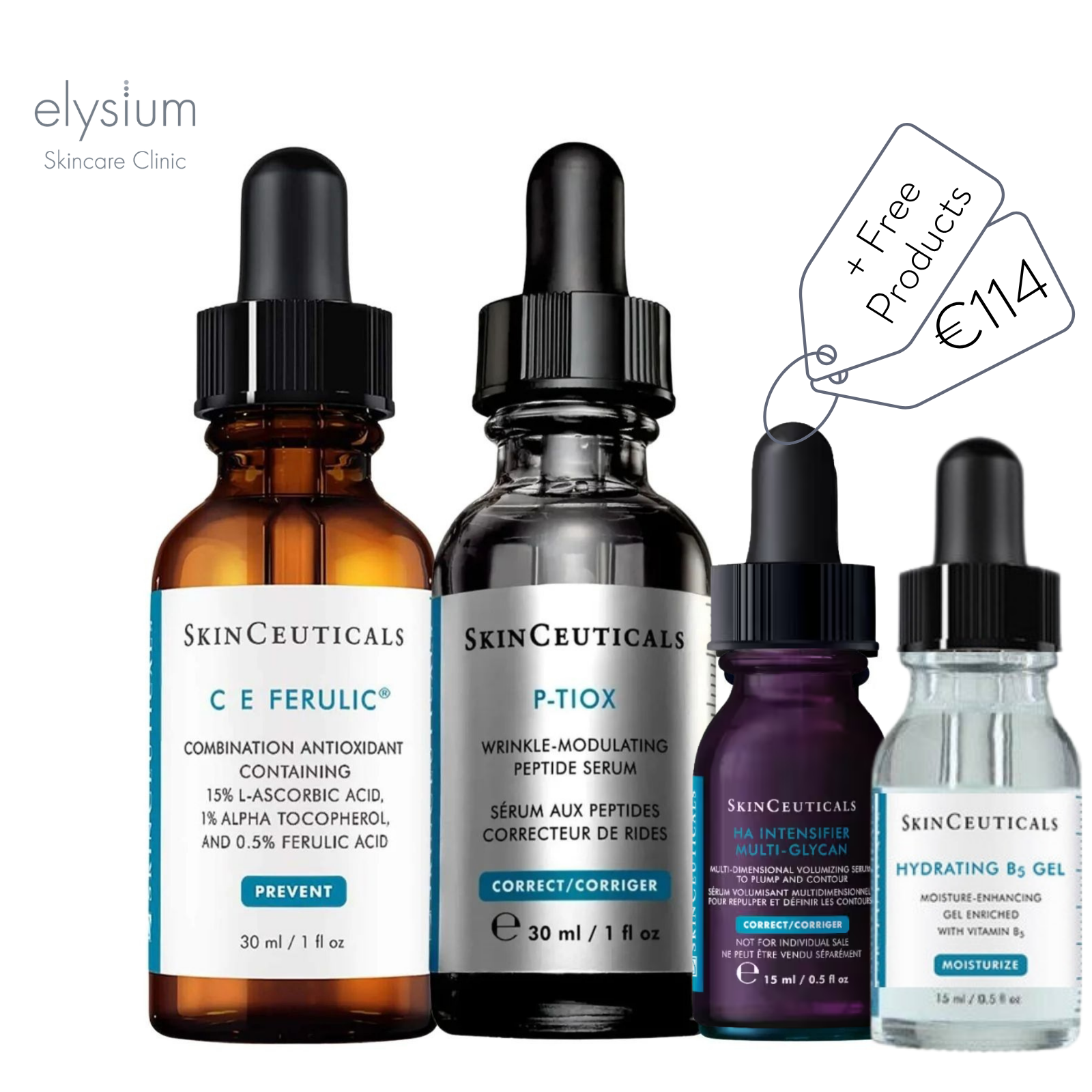 CE Ferulic 30ml + P-Tiox 30ml + FREE Travel Size Products €114