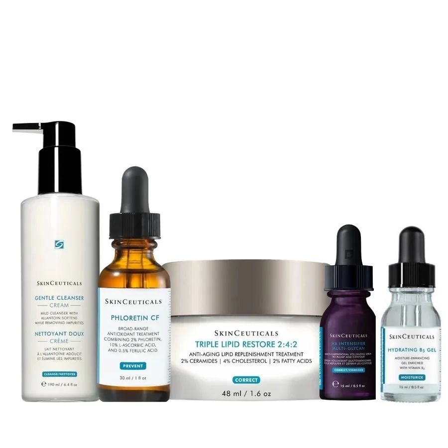 SkinCeuticals Bundle 3x Full size products ( Gentle Cleanser, Phloretin CF, Triple Lipid Restore) + 2x FREE 15ml products ( H.A Intensifier and Hydrating B5 serum worth € 114.00)