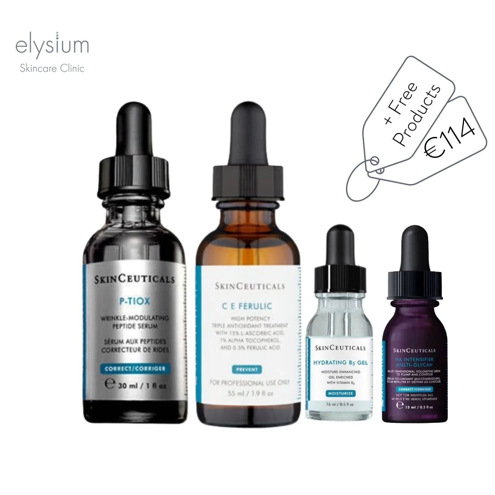 CE Ferulic 30ml + P-Tiox 30ml + FREE Travel Size Products €114