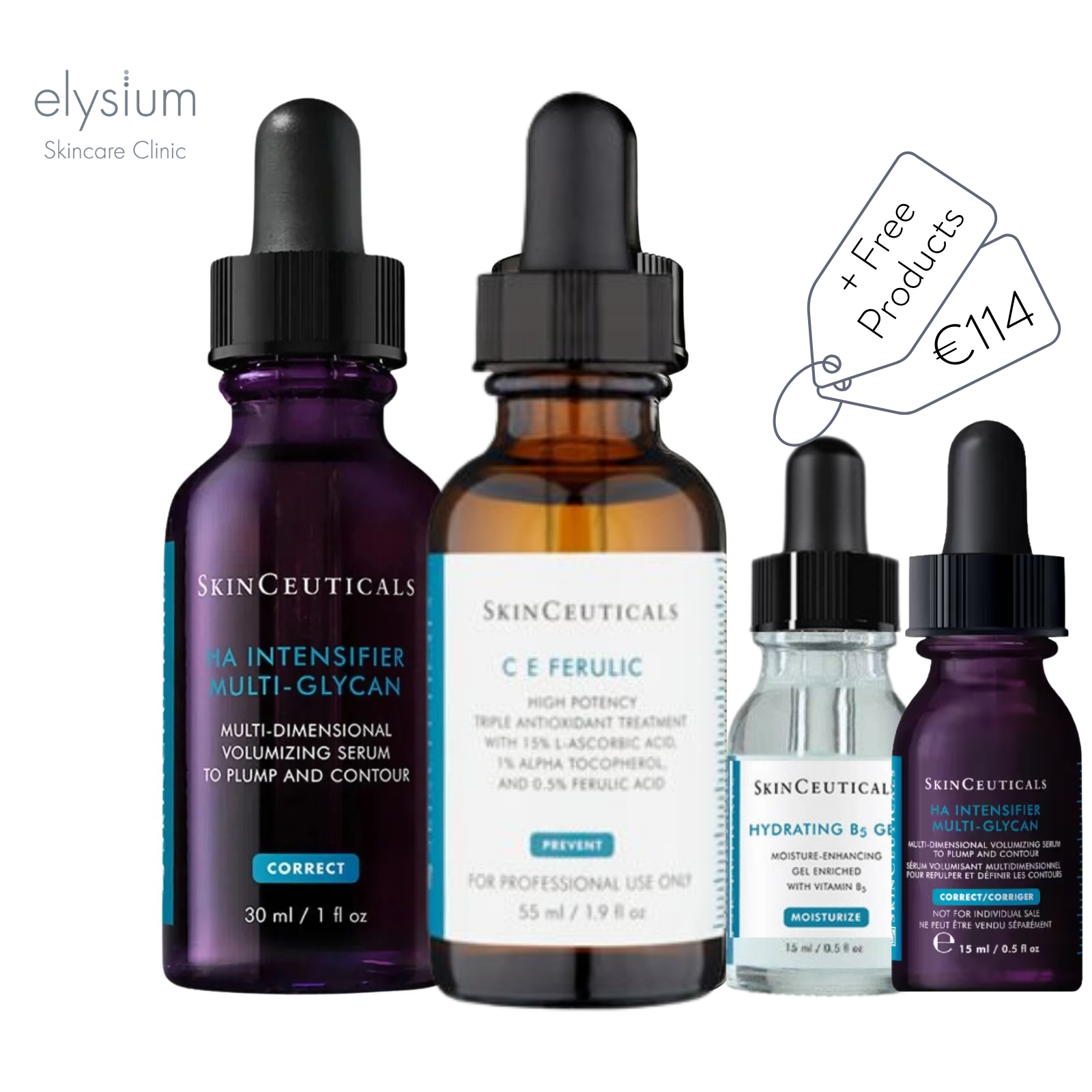 CE Ferulic 30ml + H.A Intensifier Multi-Glycan 30ml + FREE Travel Size Products worth €114
