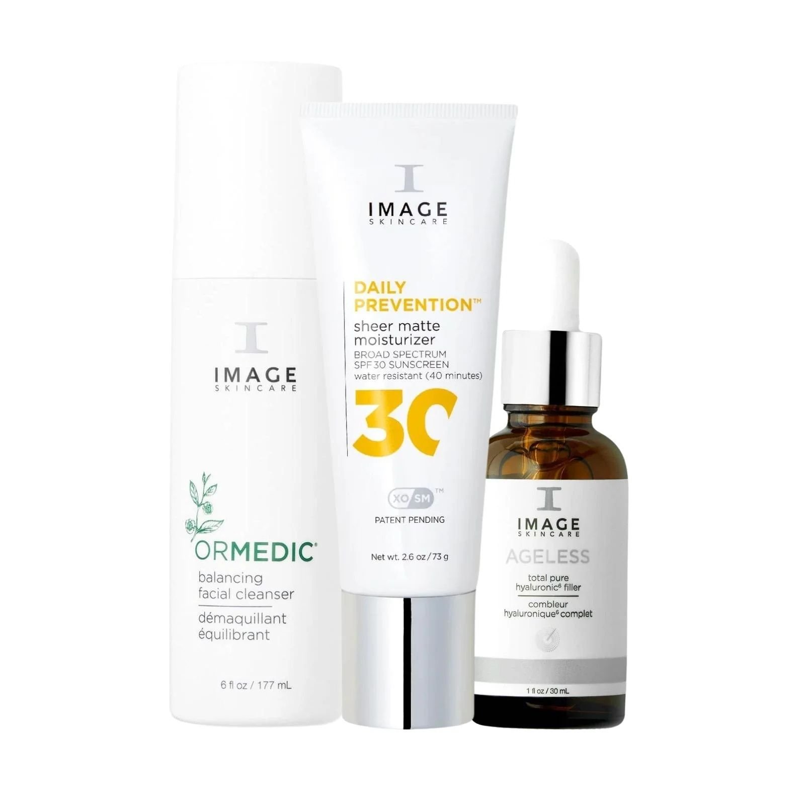 Image Skincare Bundle : Ormedic Cleanser, Agelsee Hyaluronic Filler, Daily Defence Matte SPF 30 15% OFF