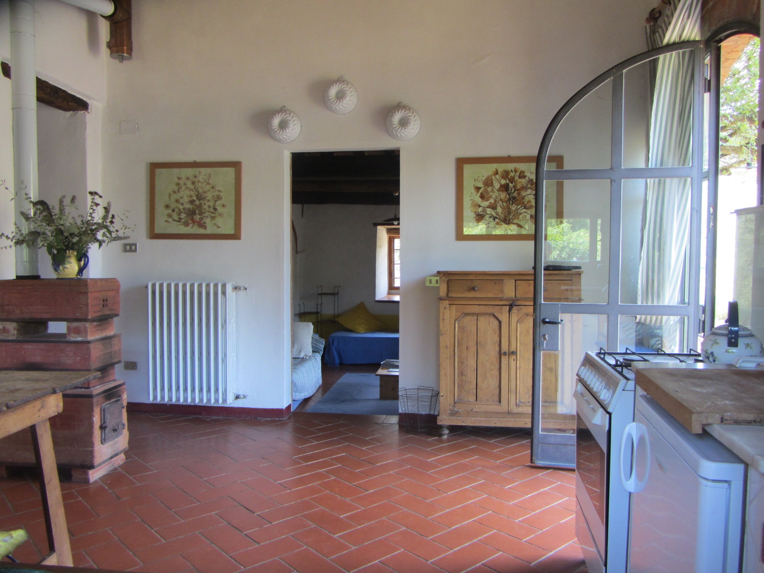 Zona dell'ingresso e della cucina dell'Appartamento blu